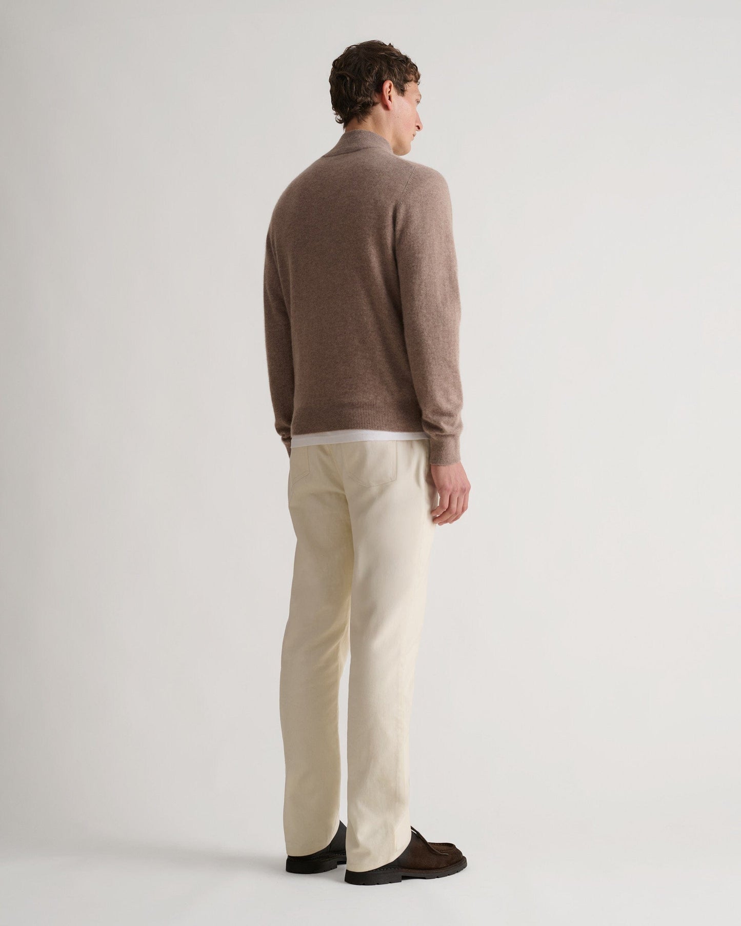 Men's Finest Cashmere 1/4 Zip Jumper - Toast