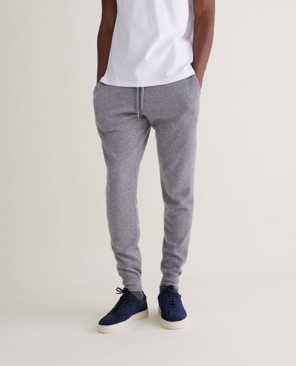 Men's Cashmere Joggers in Navy Sweatpants, 100% Grade A Mongolian