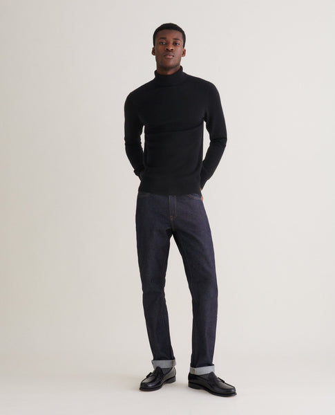 Mens black turtleneck top cashmere sweater