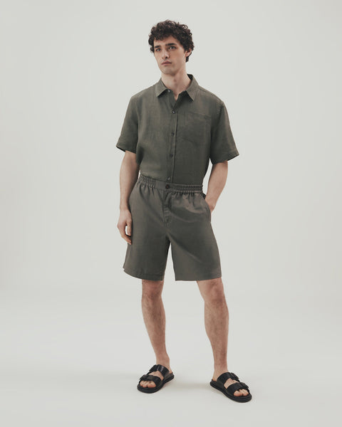 Men's Short Sleeved Organic Linen Shirt – Rise & Fall