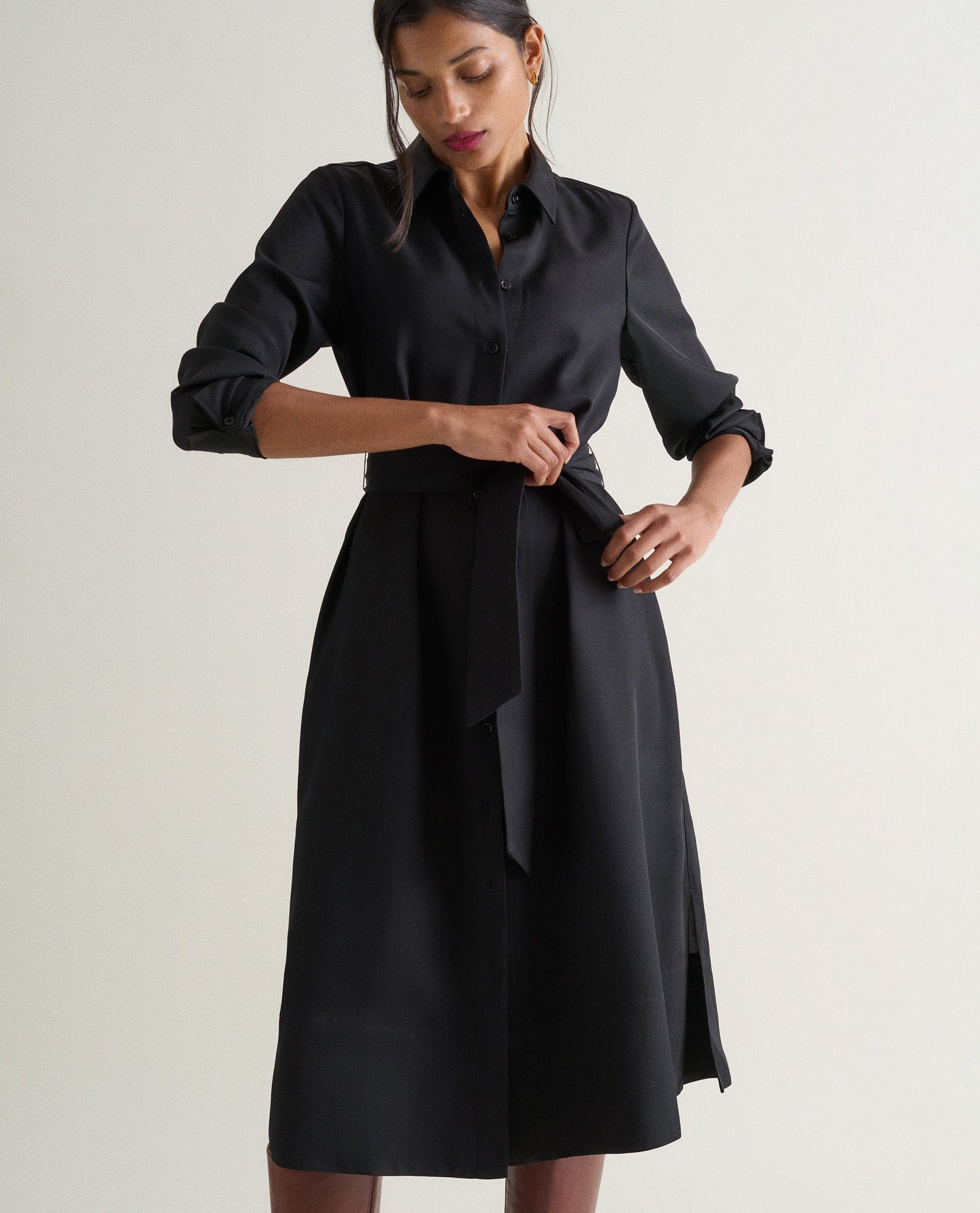 Women's NAIA™ Shirt Dress - Black