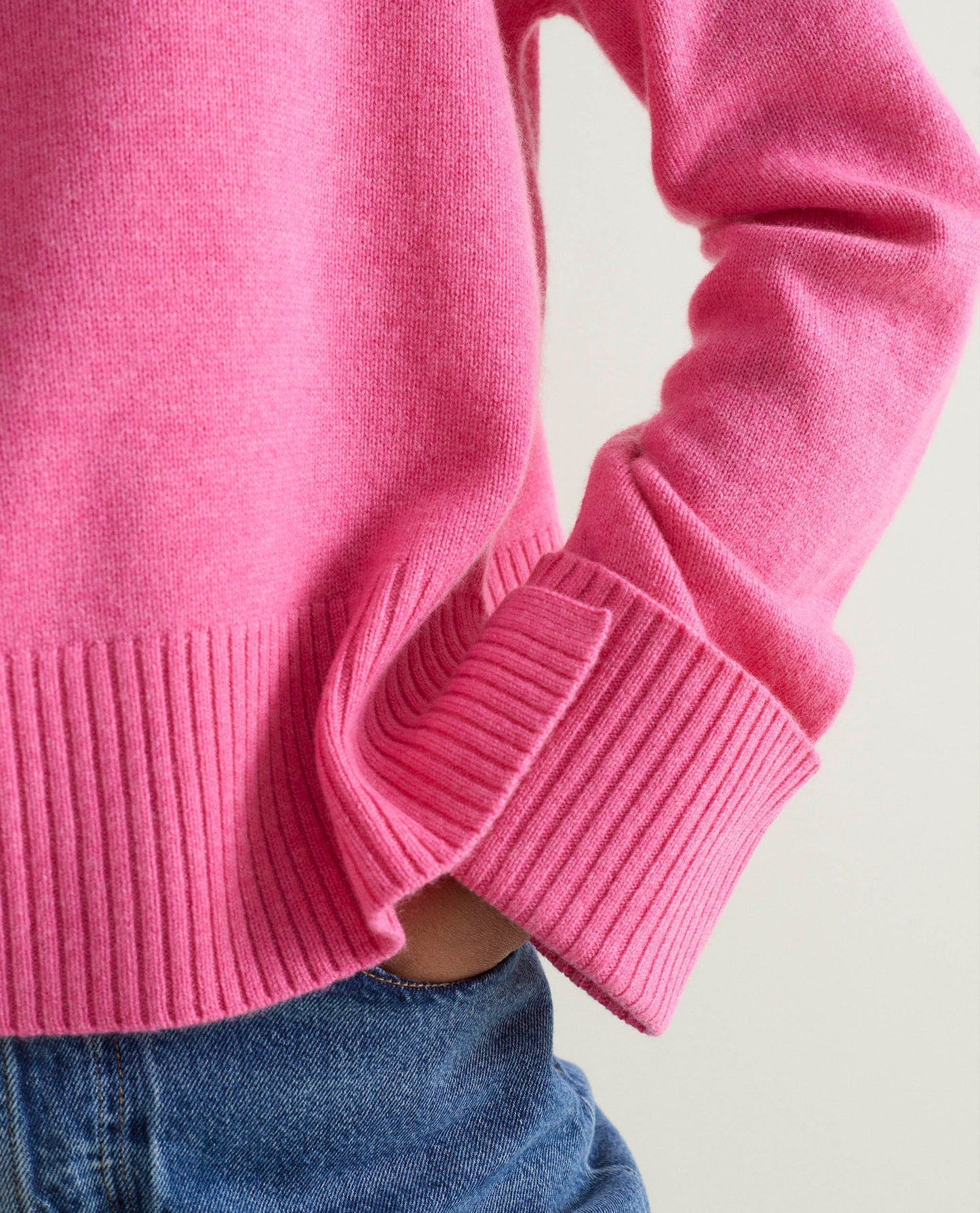 Women's Cashmere Merino High Neck Jumper - Pink