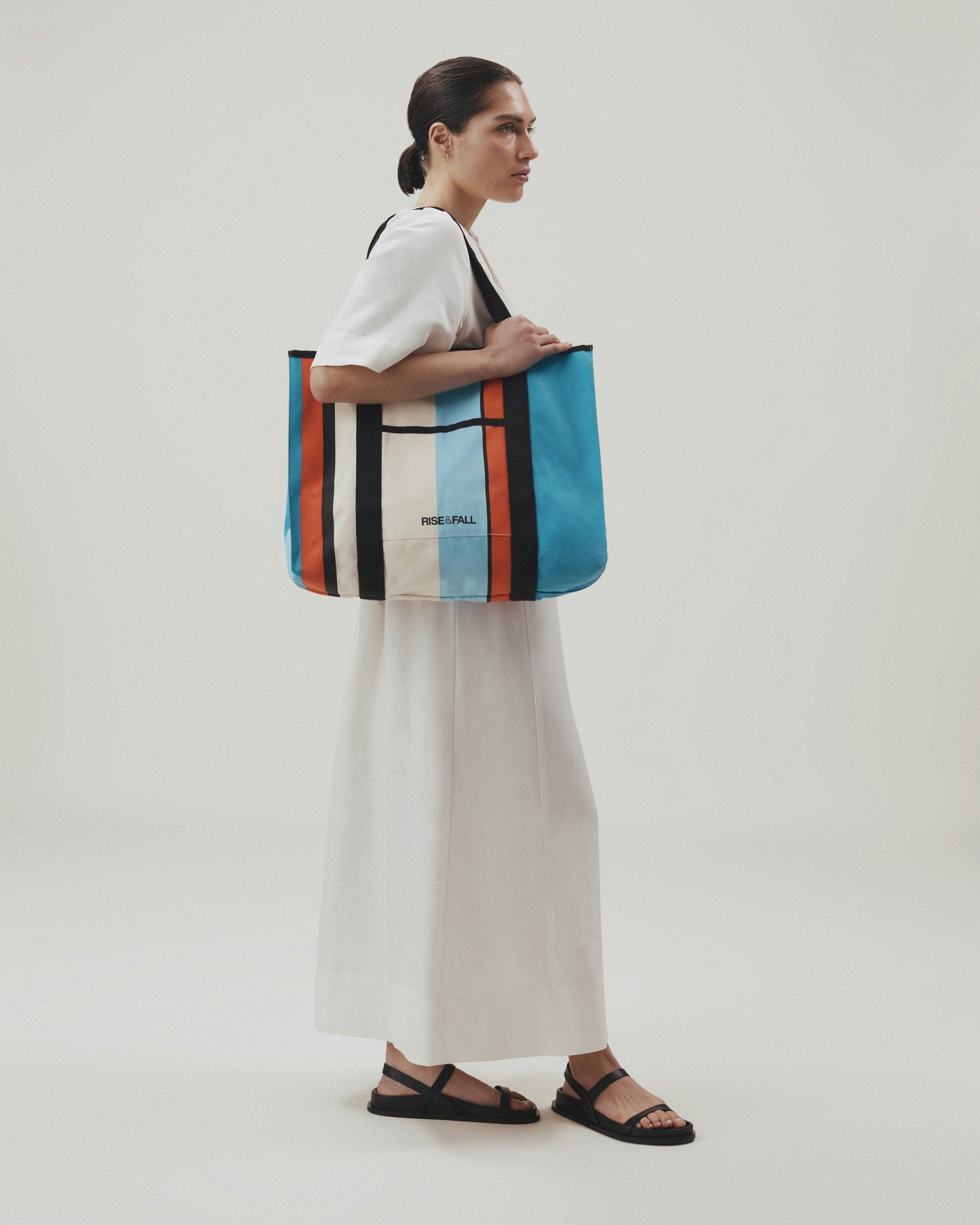 Canvas Striped Beach Bag