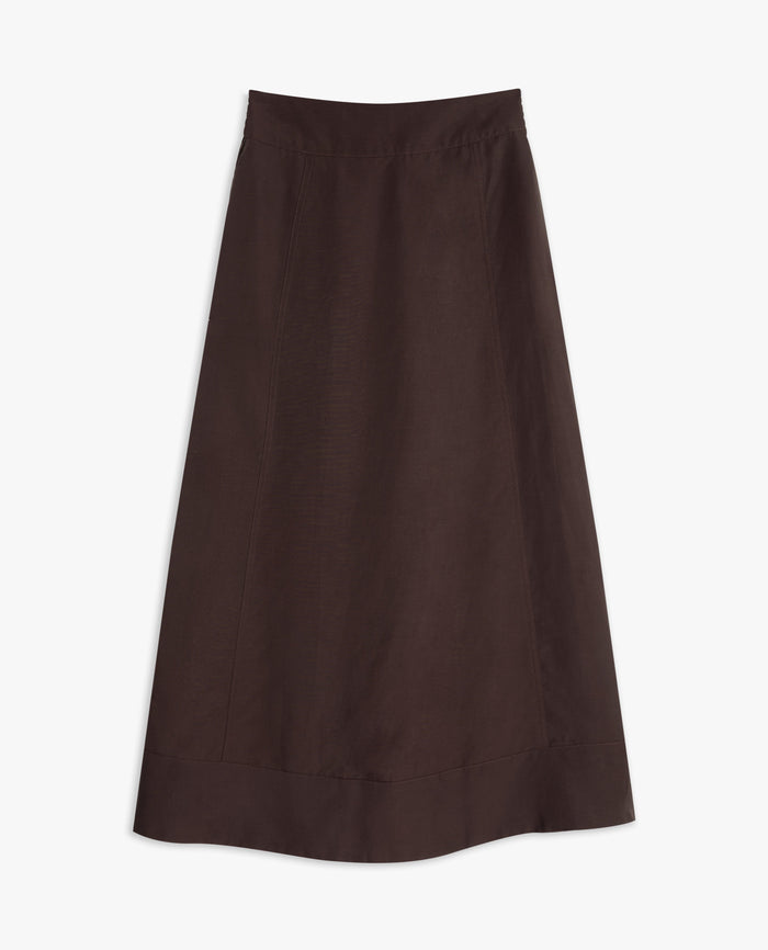 Women's Future-Linen Panelled Midi Skirt