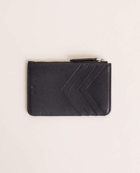 Leather Zip Card Case Wallet