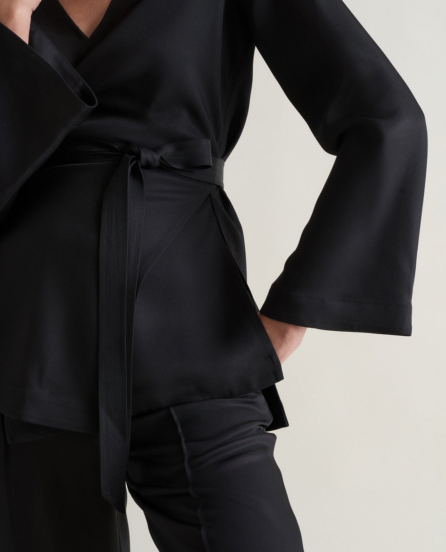 Women's NAIA™ Draped Wrap Top - Black