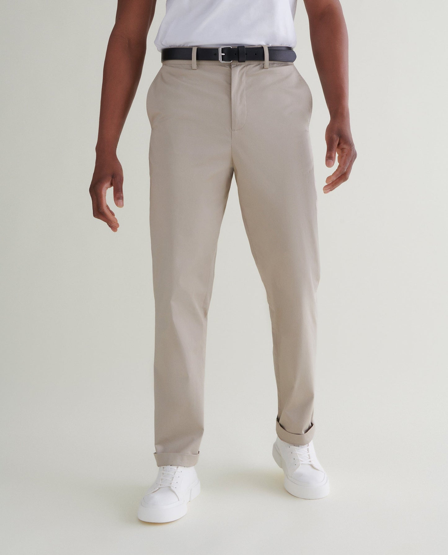 Men's Essential Cotton Trousers - Stone