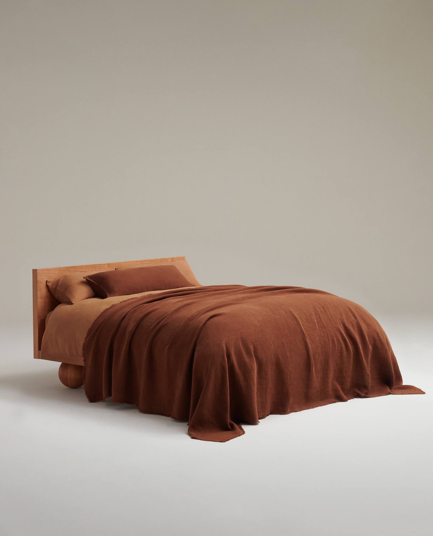 European Flax Linen Throw - Chestnut