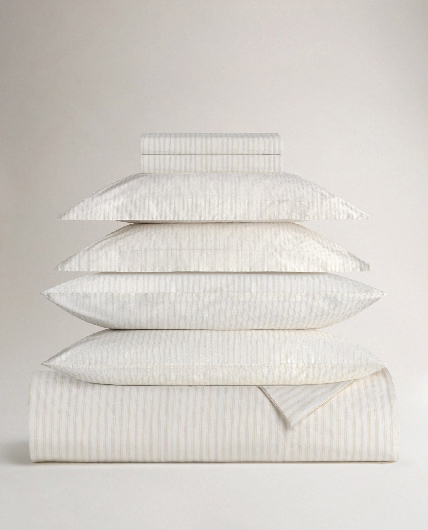 The Crisp & Cool Organic Deluxe Bundle - Buttermilk Ticking Stripe - Single