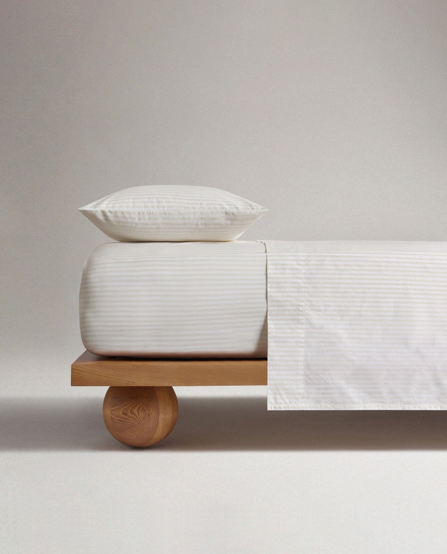 Crisp & Cool Organic Cotton Fitted Sheet - Buttermilk Ticking Stripe