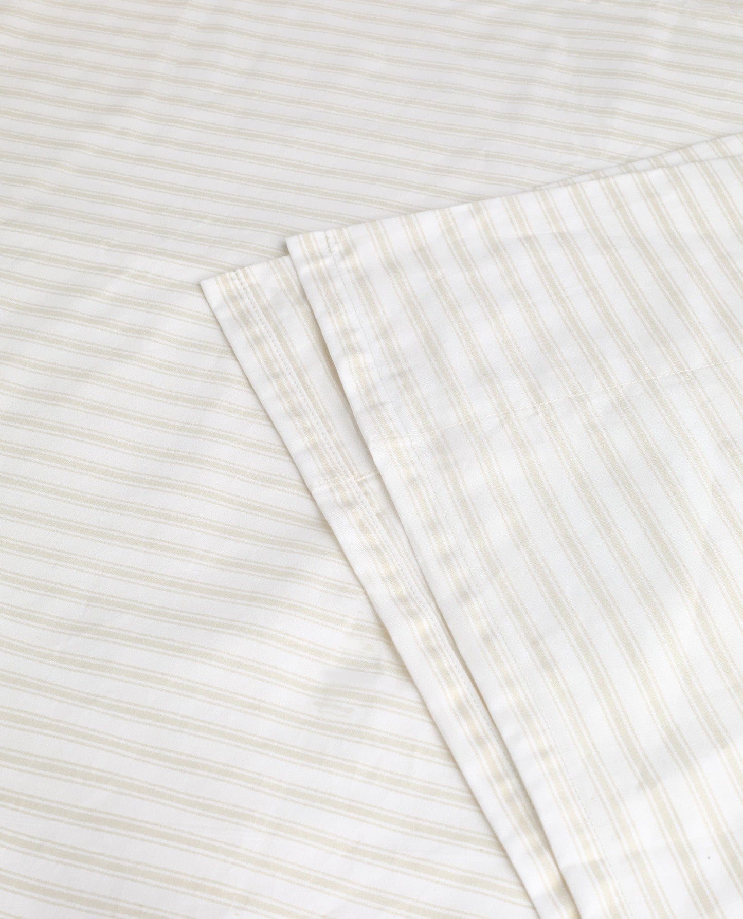 The Crisp & Cool Organic Luxury Flat Sheet - Buttermilk Ticking Stripe
