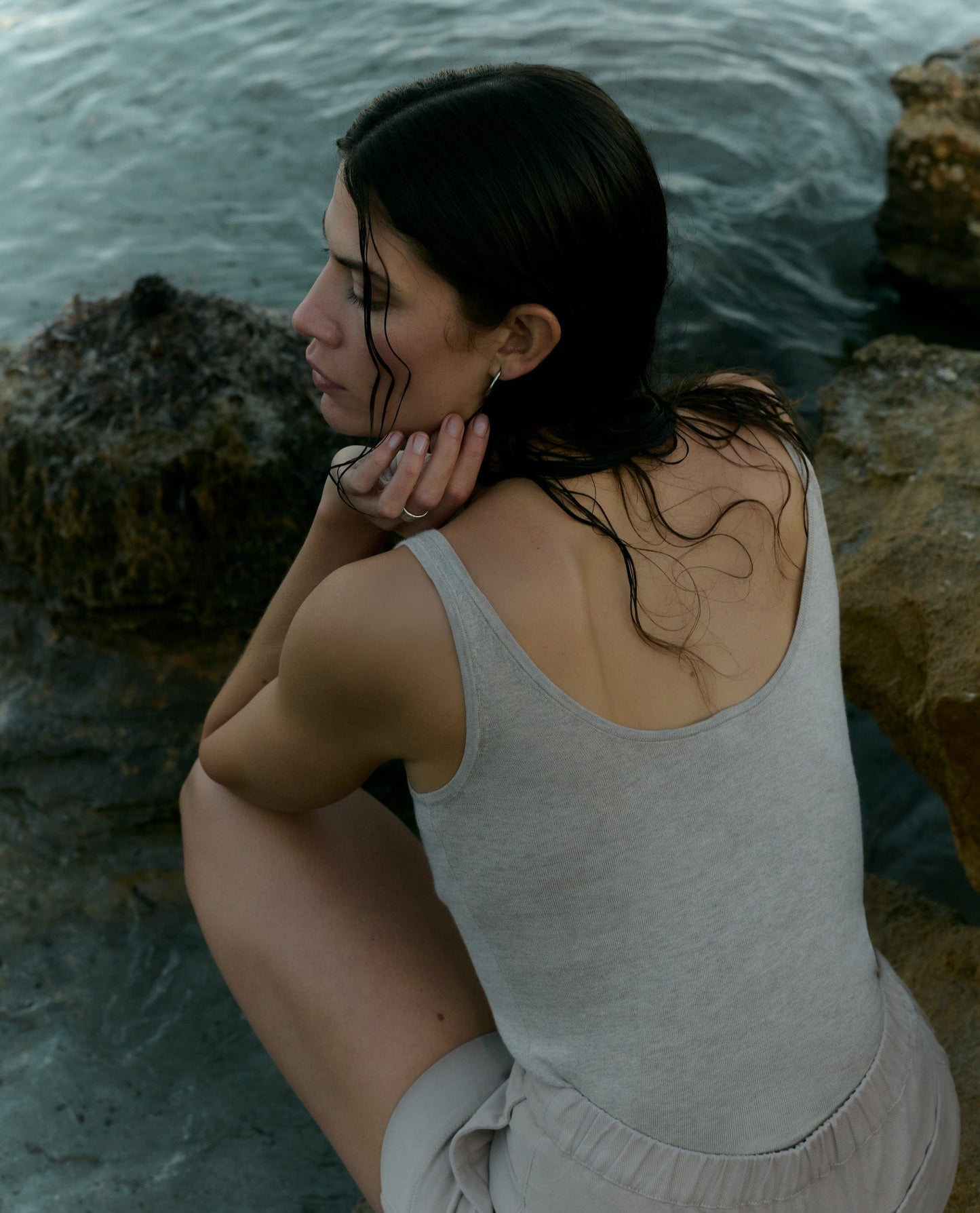 Women's Silk-Cotton Vest - Drift