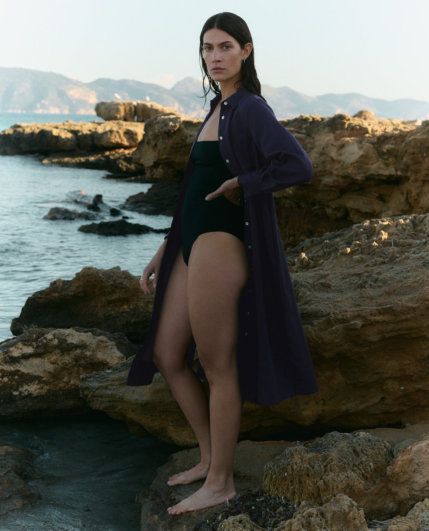 Women's Future-Linen Shirt Dress - Navy