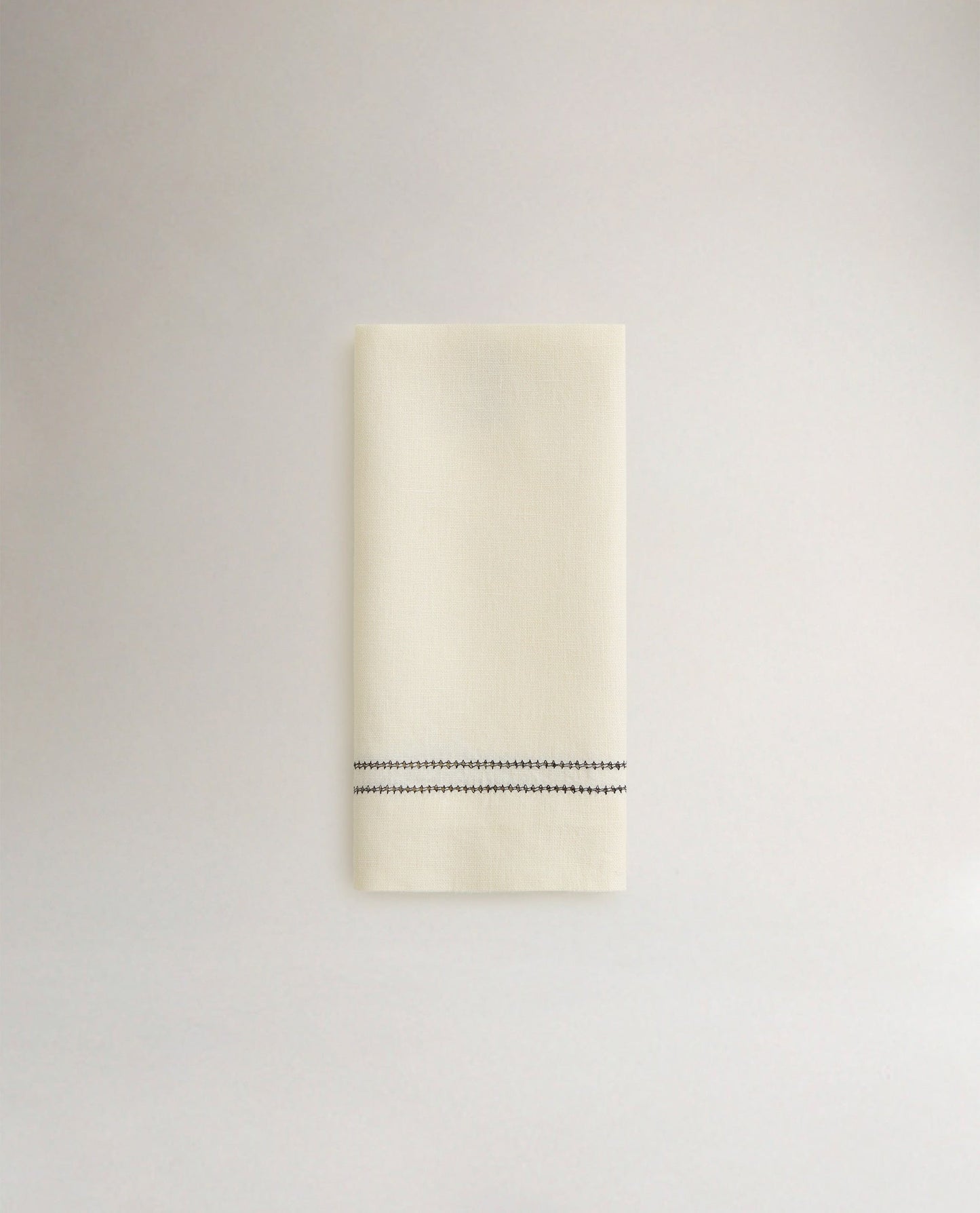 Linen Picotting Napkins (Set of 4) - Alabaster