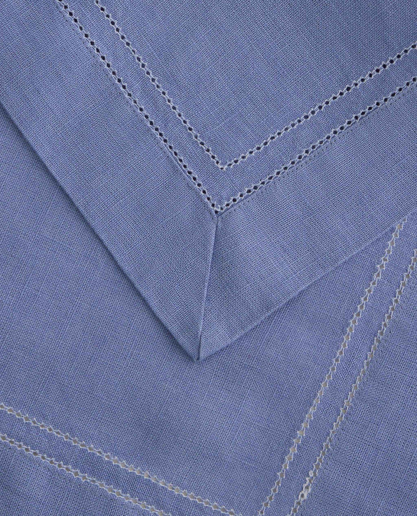 Linen Picotting Table Cloth - Denim Blue