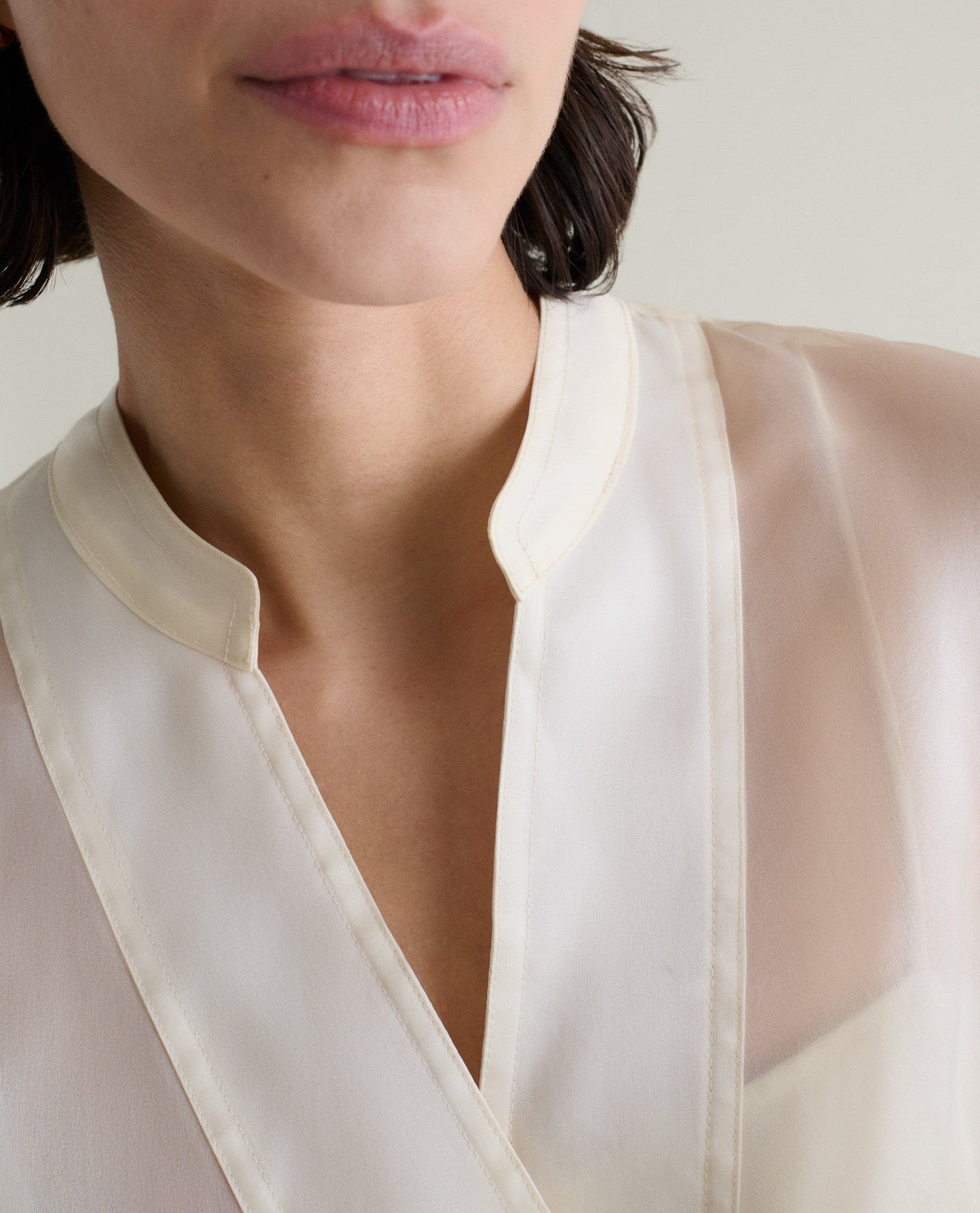 Women's Silk Organza Tunic Blouse - Shell