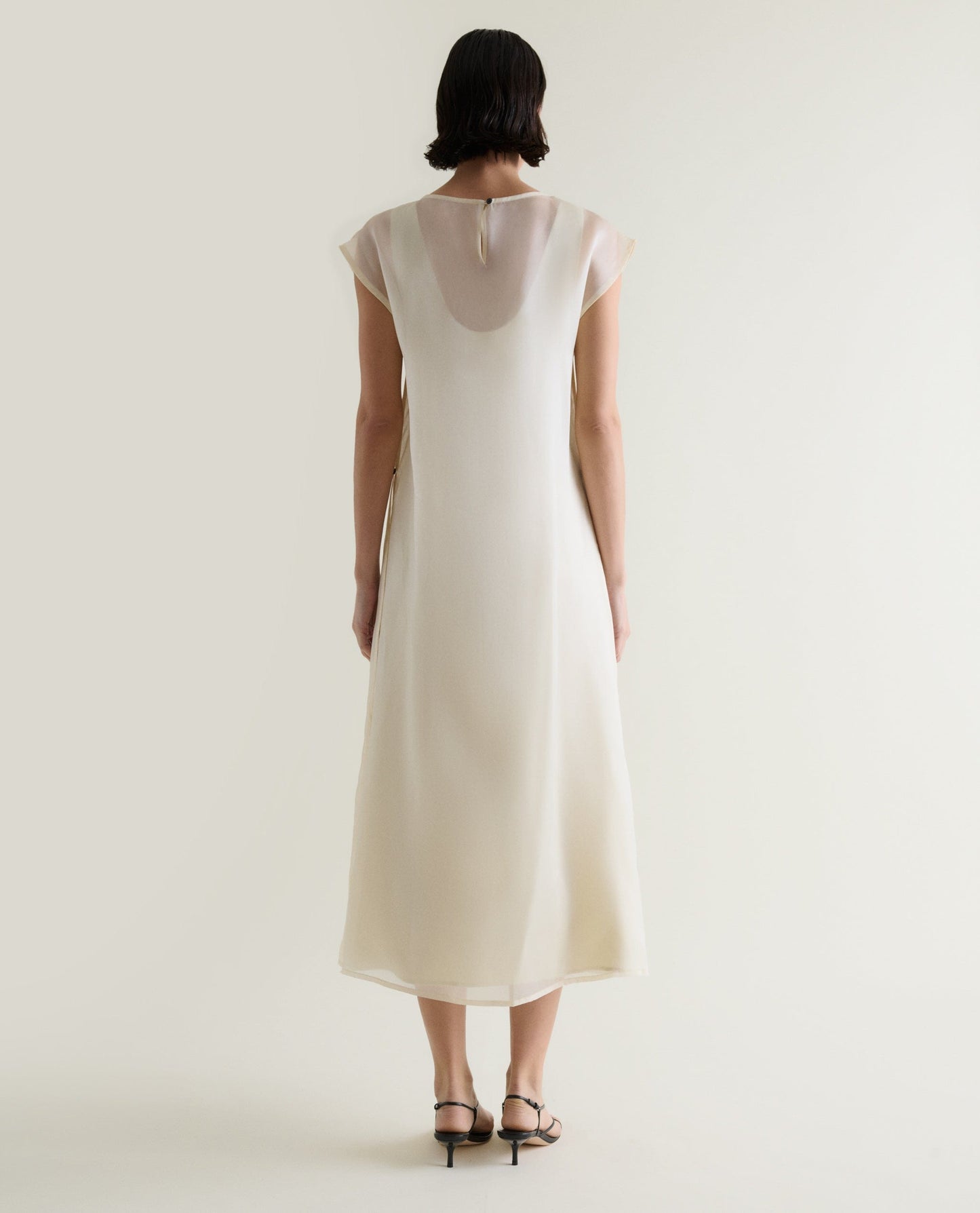 Women's Silk Organza Layered Dress - Shell