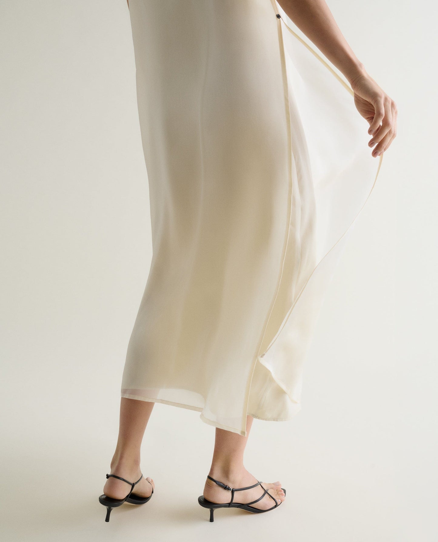 Women's Silk Organza Layered Dress - Shell