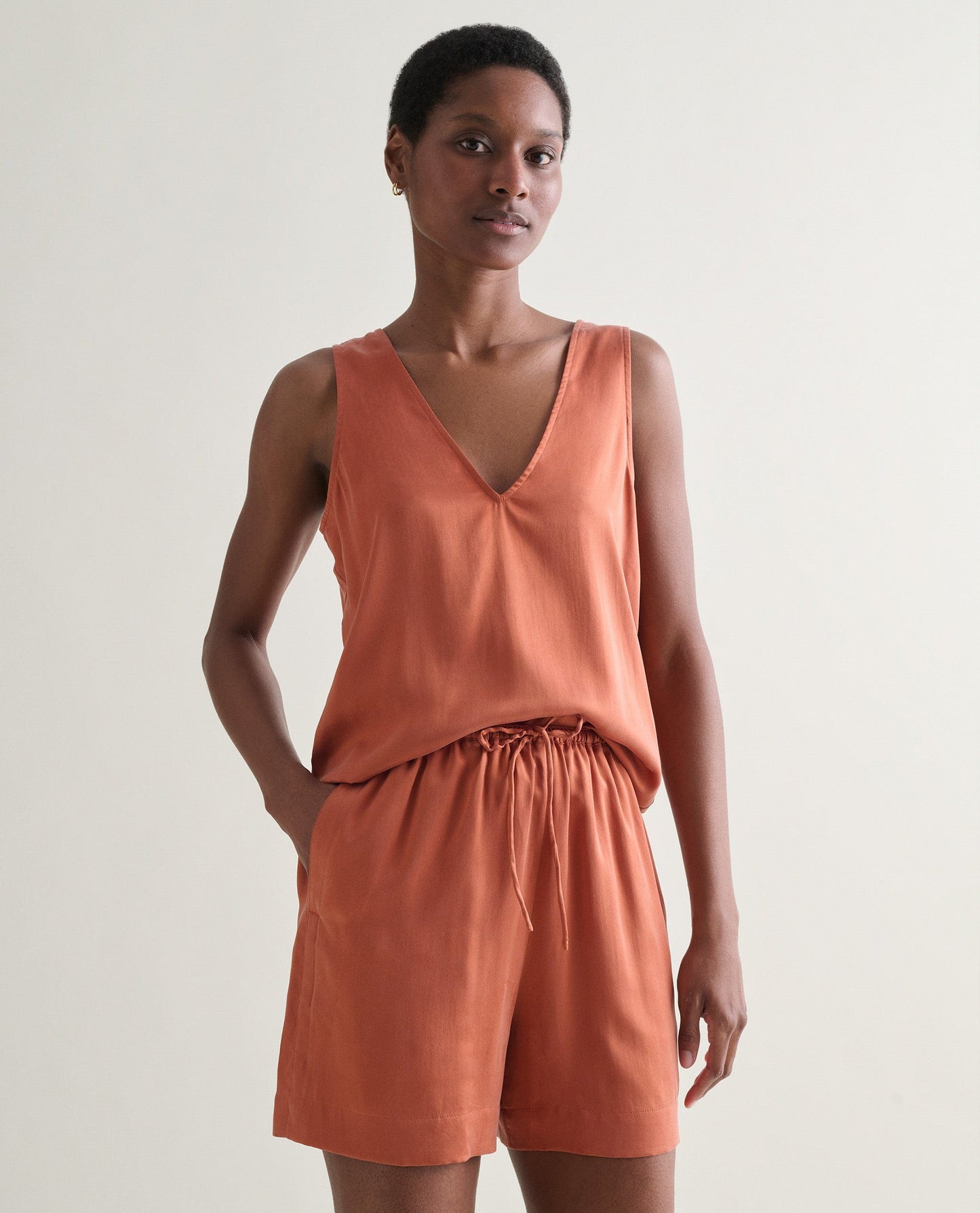 Women's Easy-Silk Sleeveless Top - Rust