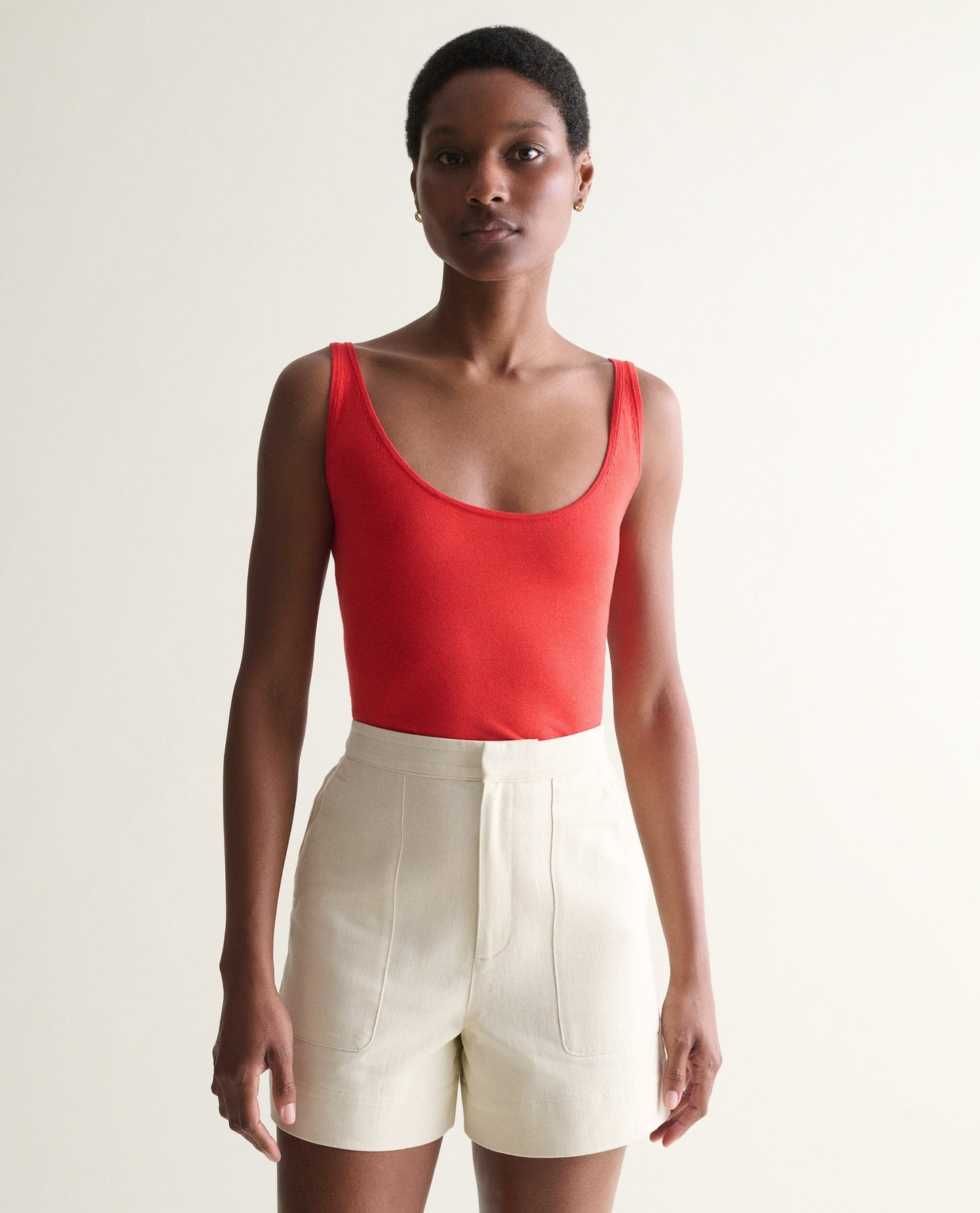 Women's Silk-Cotton Vest - Red