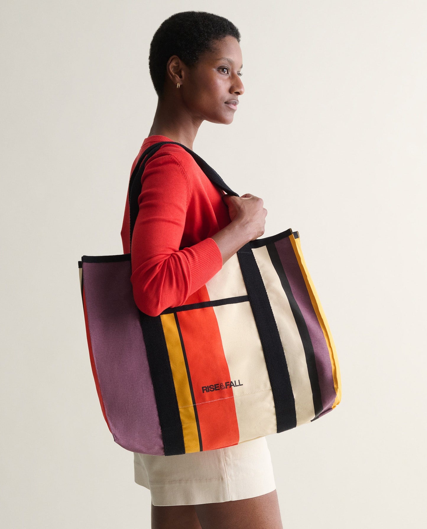 Canvas Striped Beach Bag