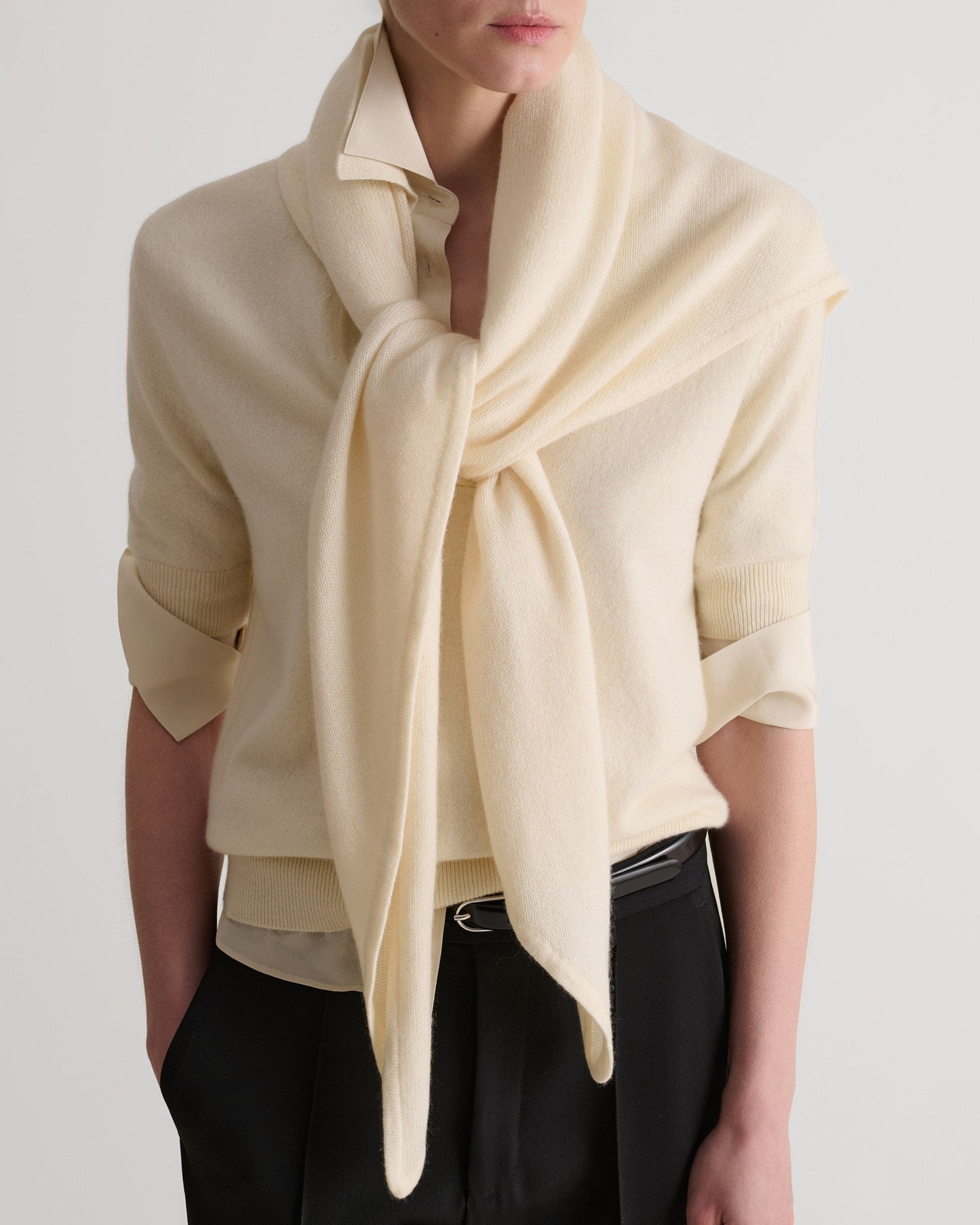 Women's Cashmere Merino Bandana - Buttermilk