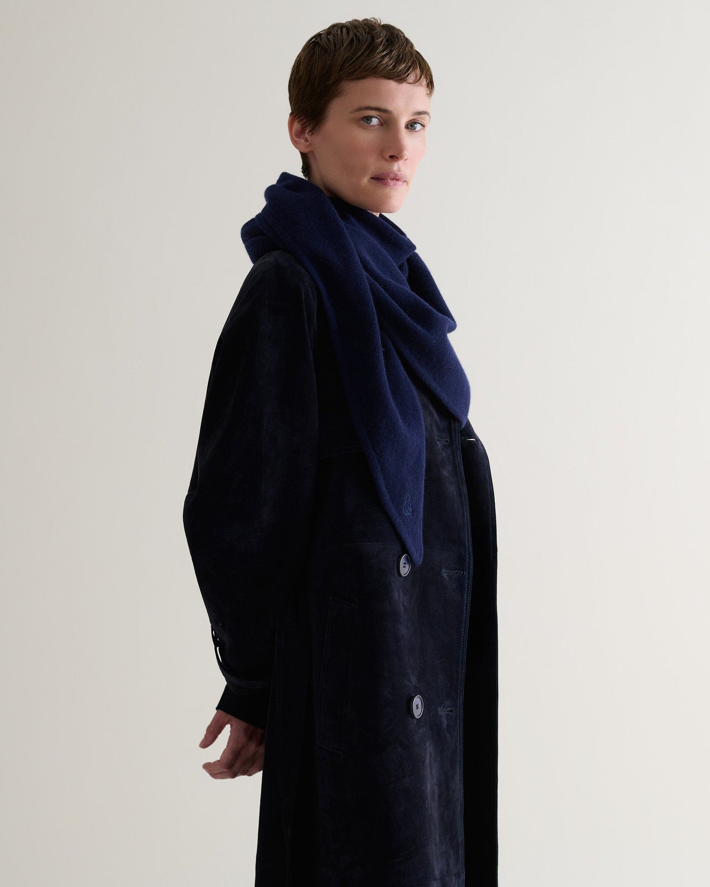 Women's Cashmere Merino Bandana - Navy