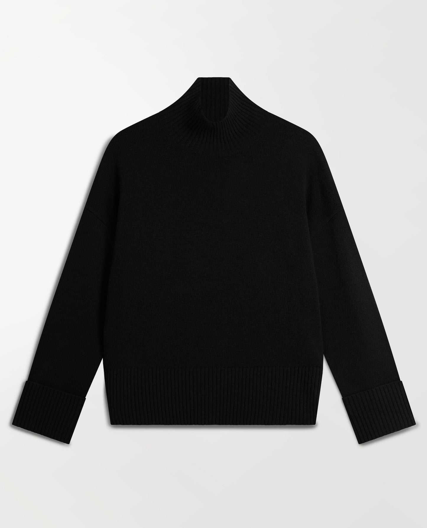 Women's Cashmere Merino High Neck Jumper - Black