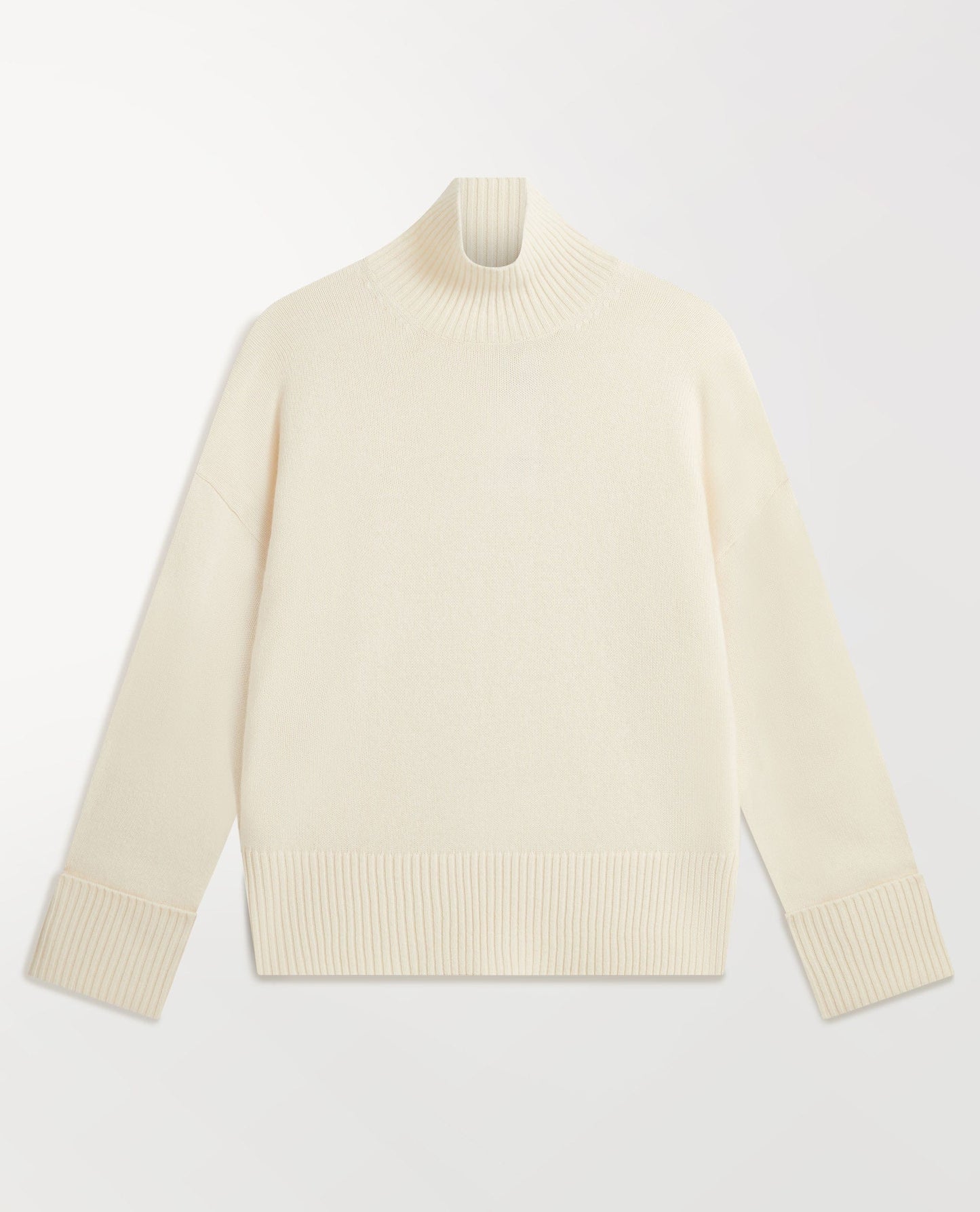 Women's Cashmere Merino High Neck Jumper - Buttermilk