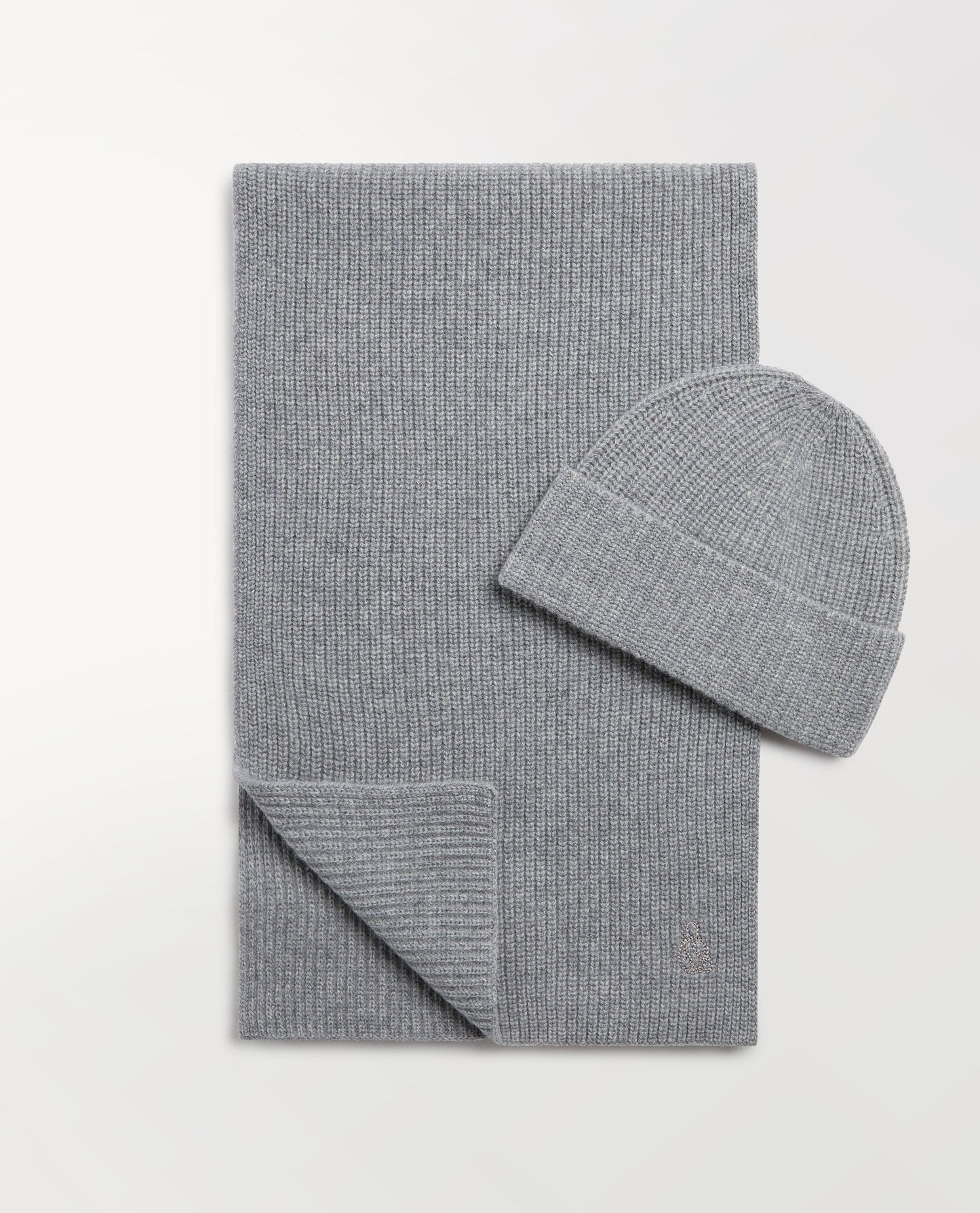 Women's Beanie & Scarf Set - Medium Grey