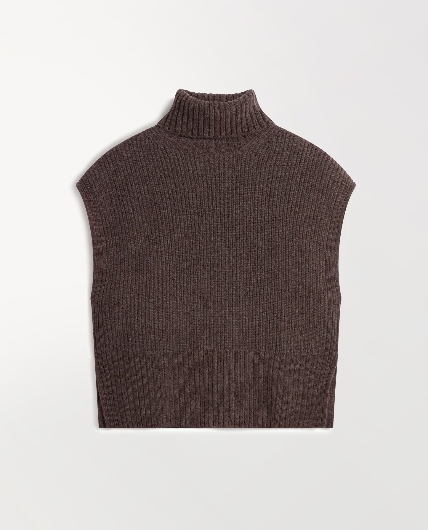 Women's Cashmere Merino Roll Neck Tabard - Chocolate