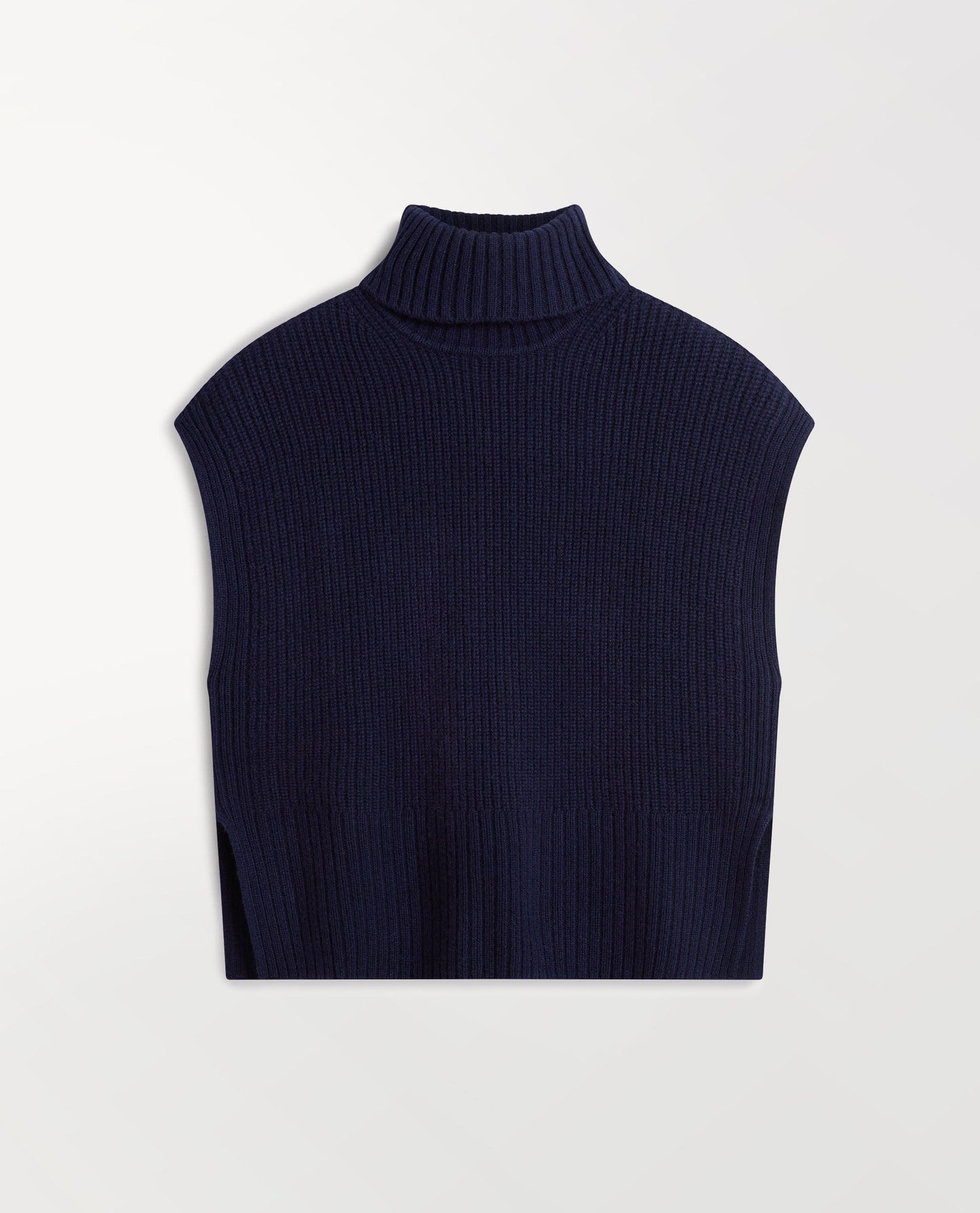 Women's Cashmere Merino Roll Neck Tabard - Navy