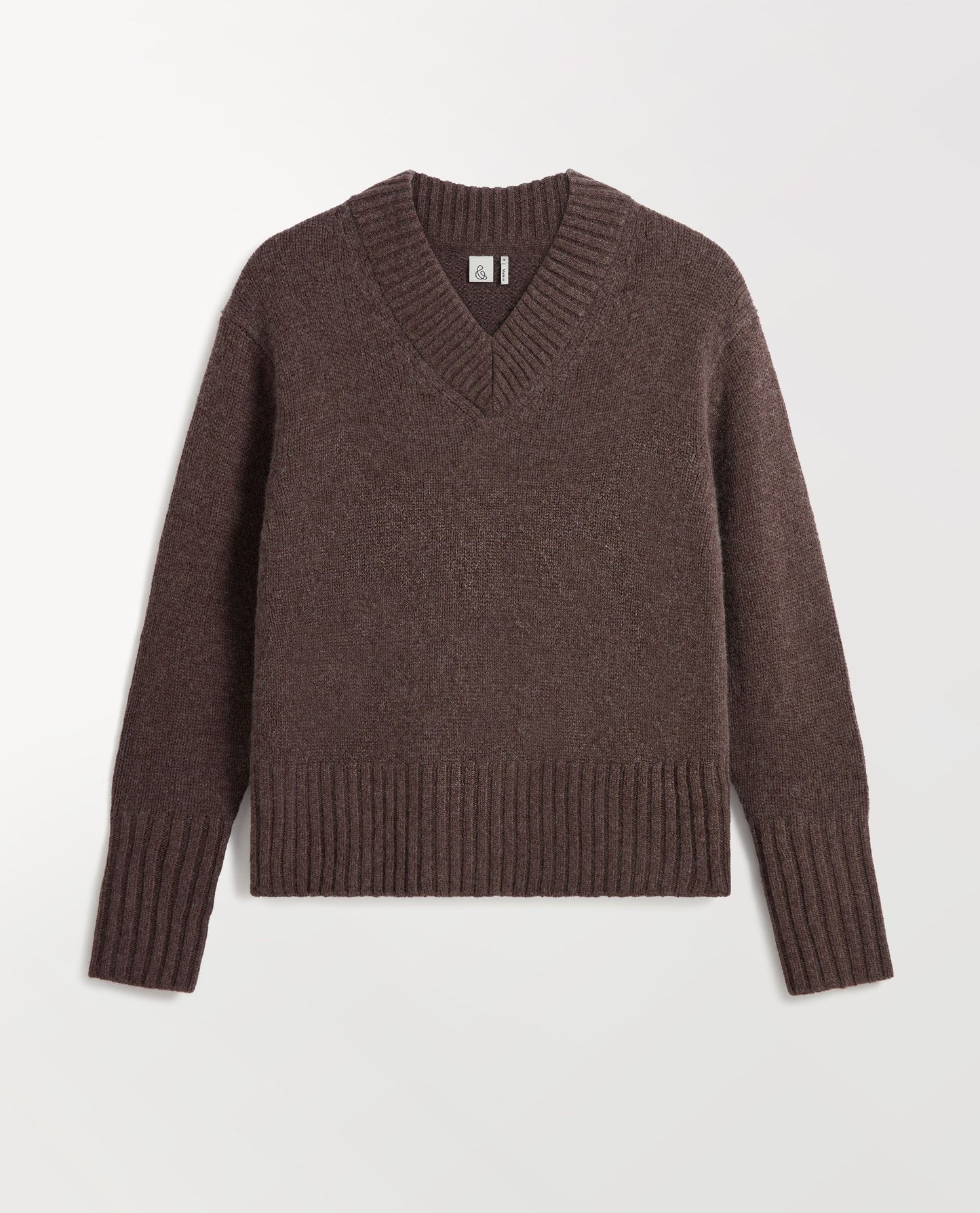 Women's Cashmere Merino V Neck Jumper - Chocolate
