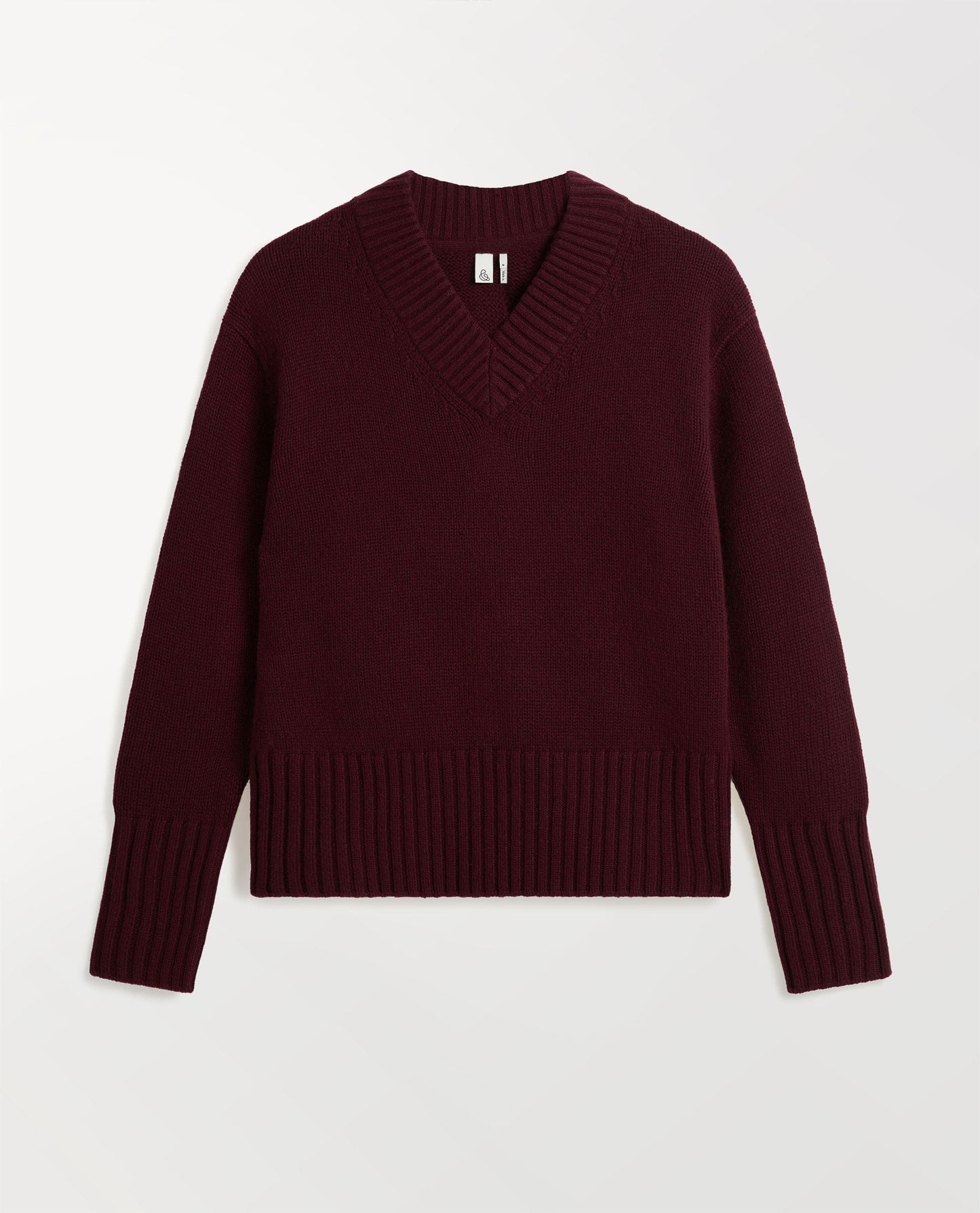 Women's Cashmere Merino V Neck Jumper - Oxblood