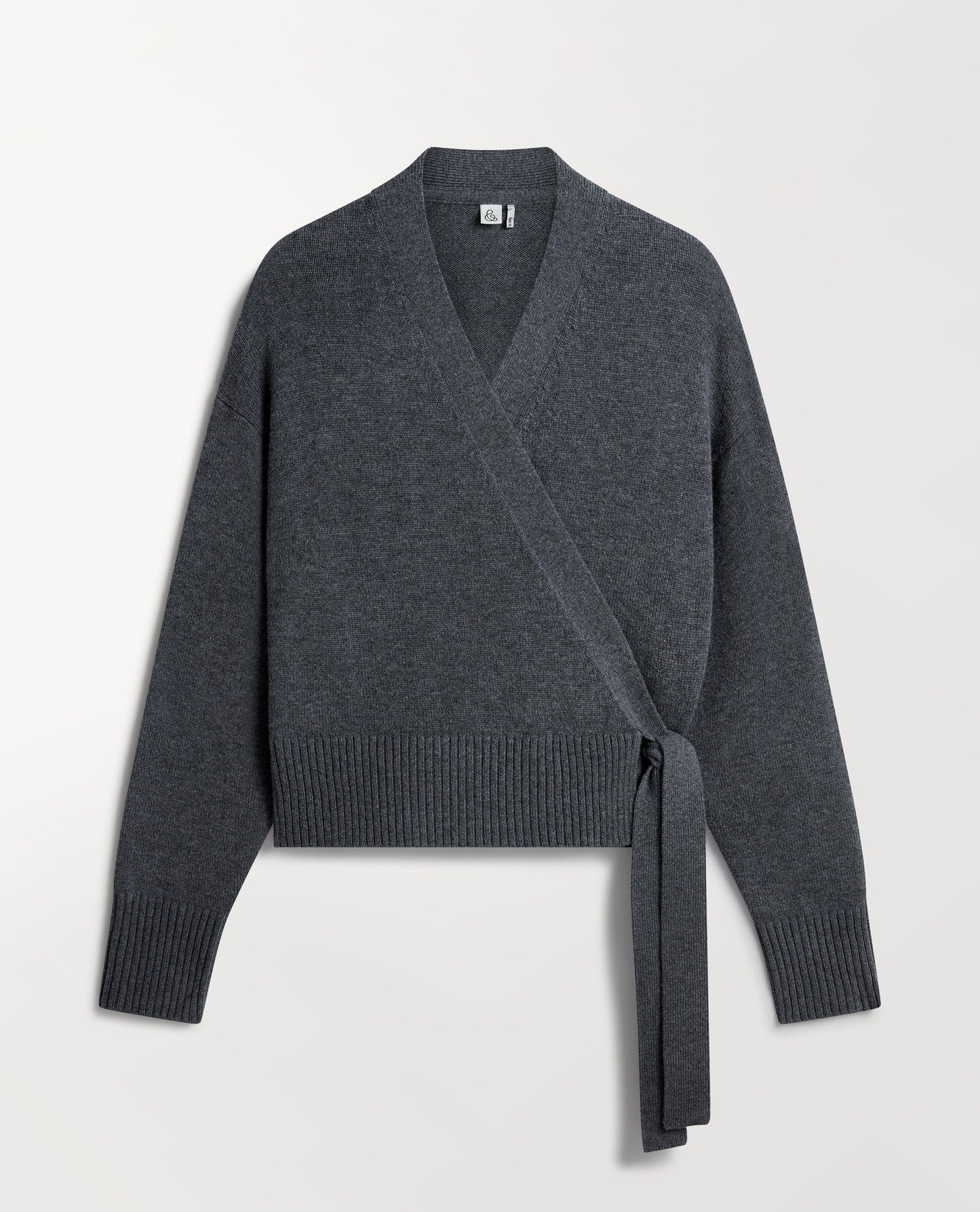 Women's Cashmere Merino Wrap Jumper - Graphite
