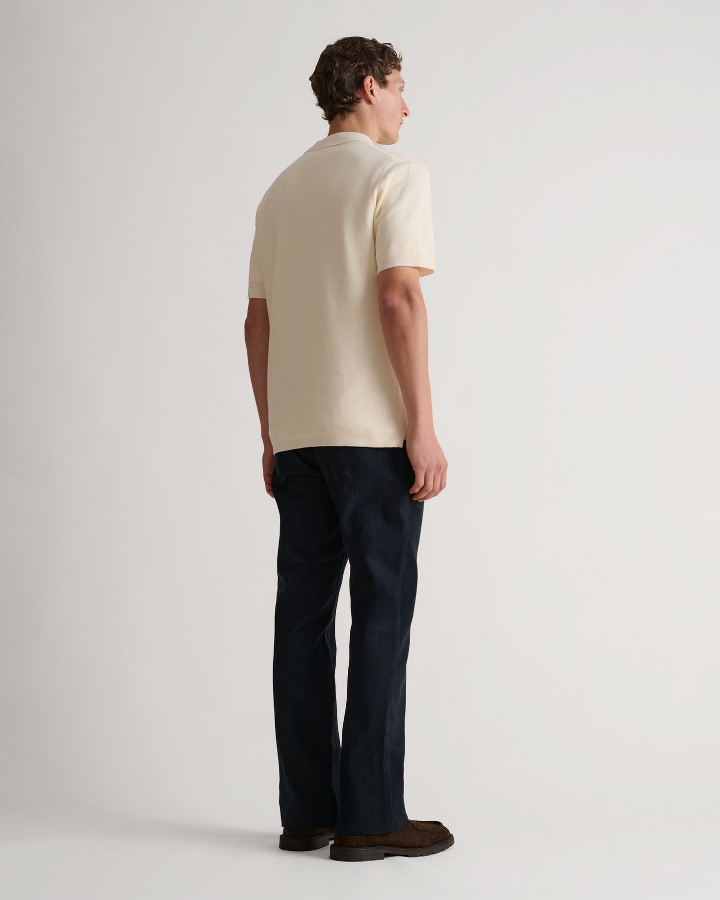 Men's Cotton Twist Pique Polo - Parchment
