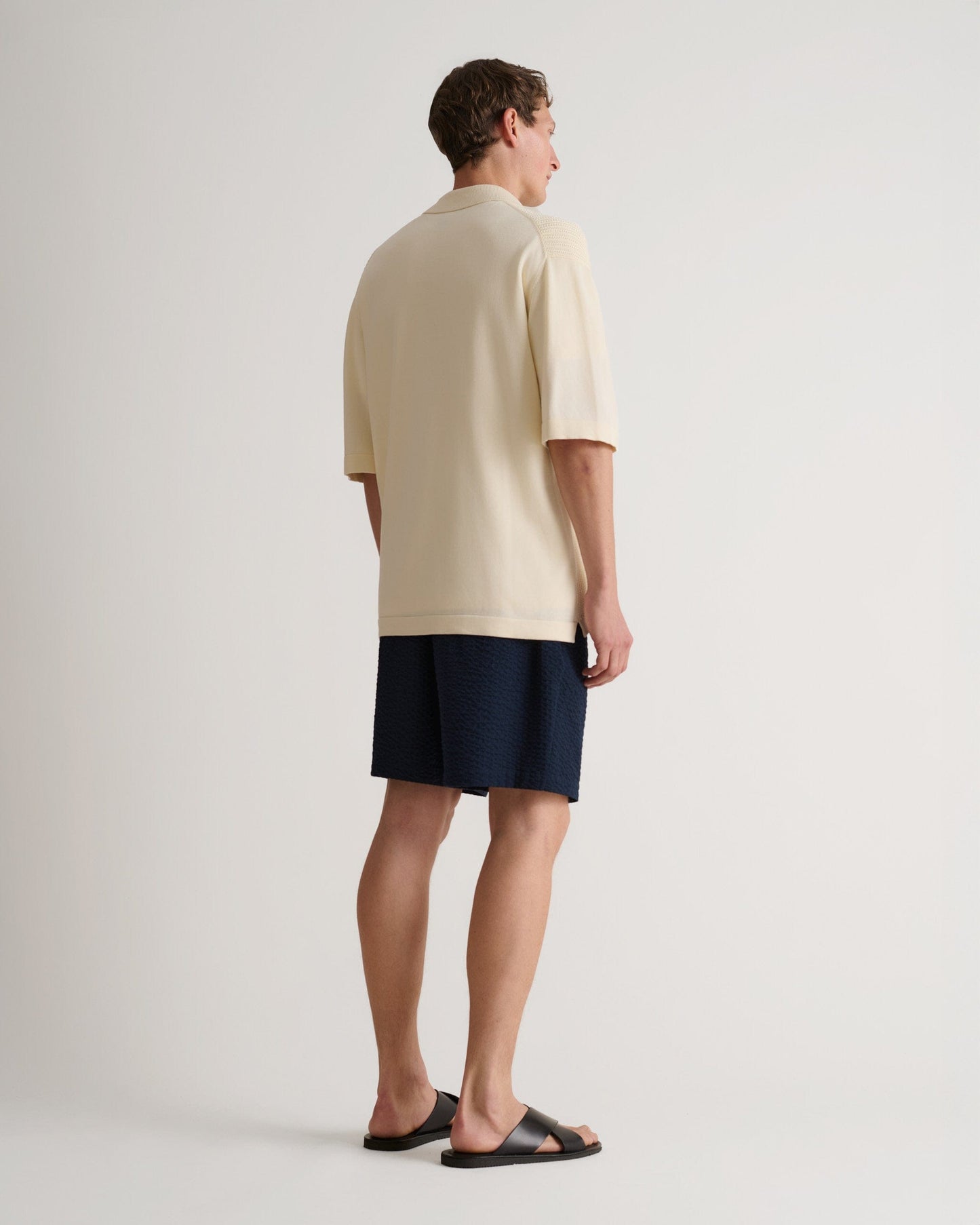 Men's Cotton Textured Knit Shirt - Parchment