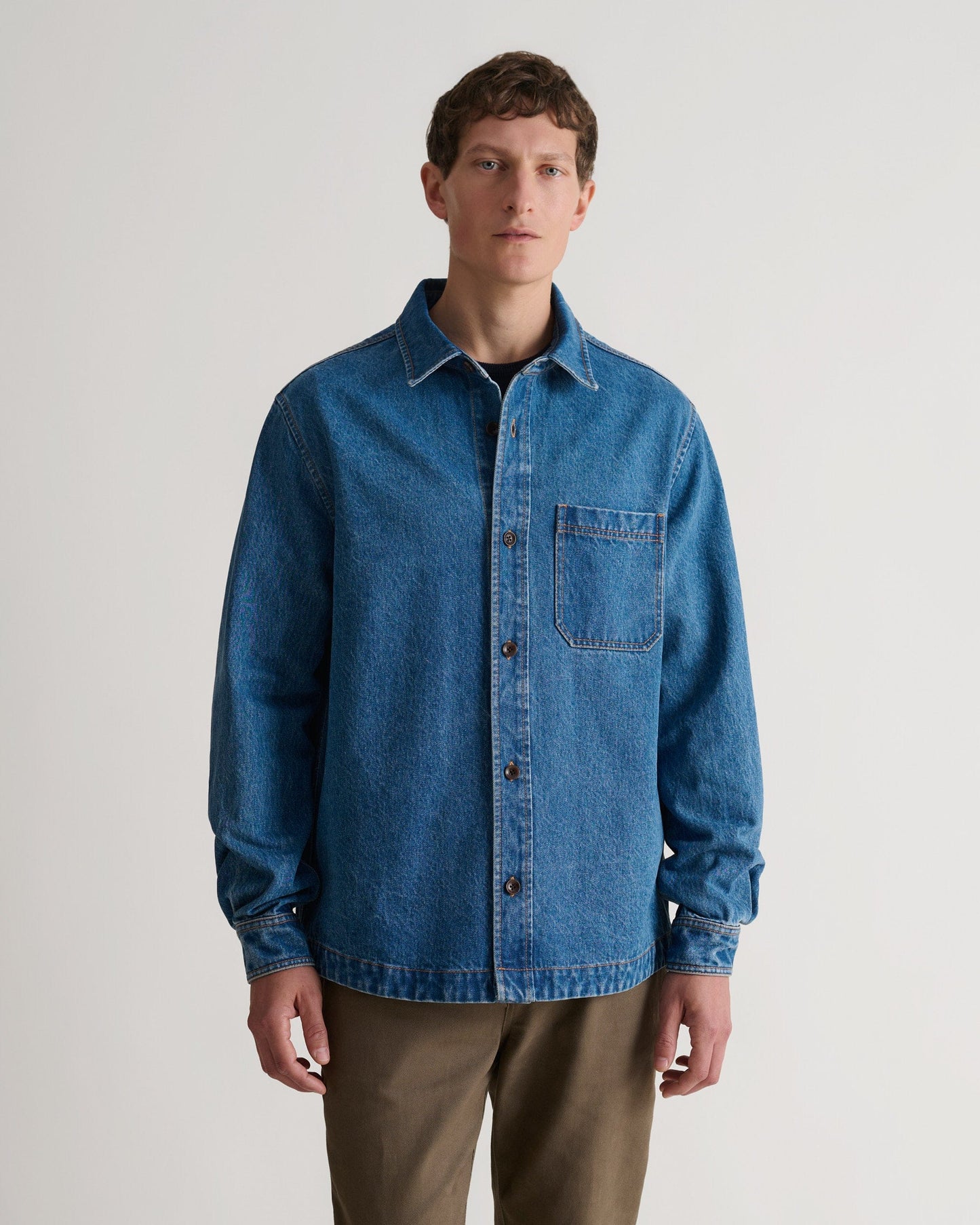 Men's Denim Overshirt - Blue Rinse