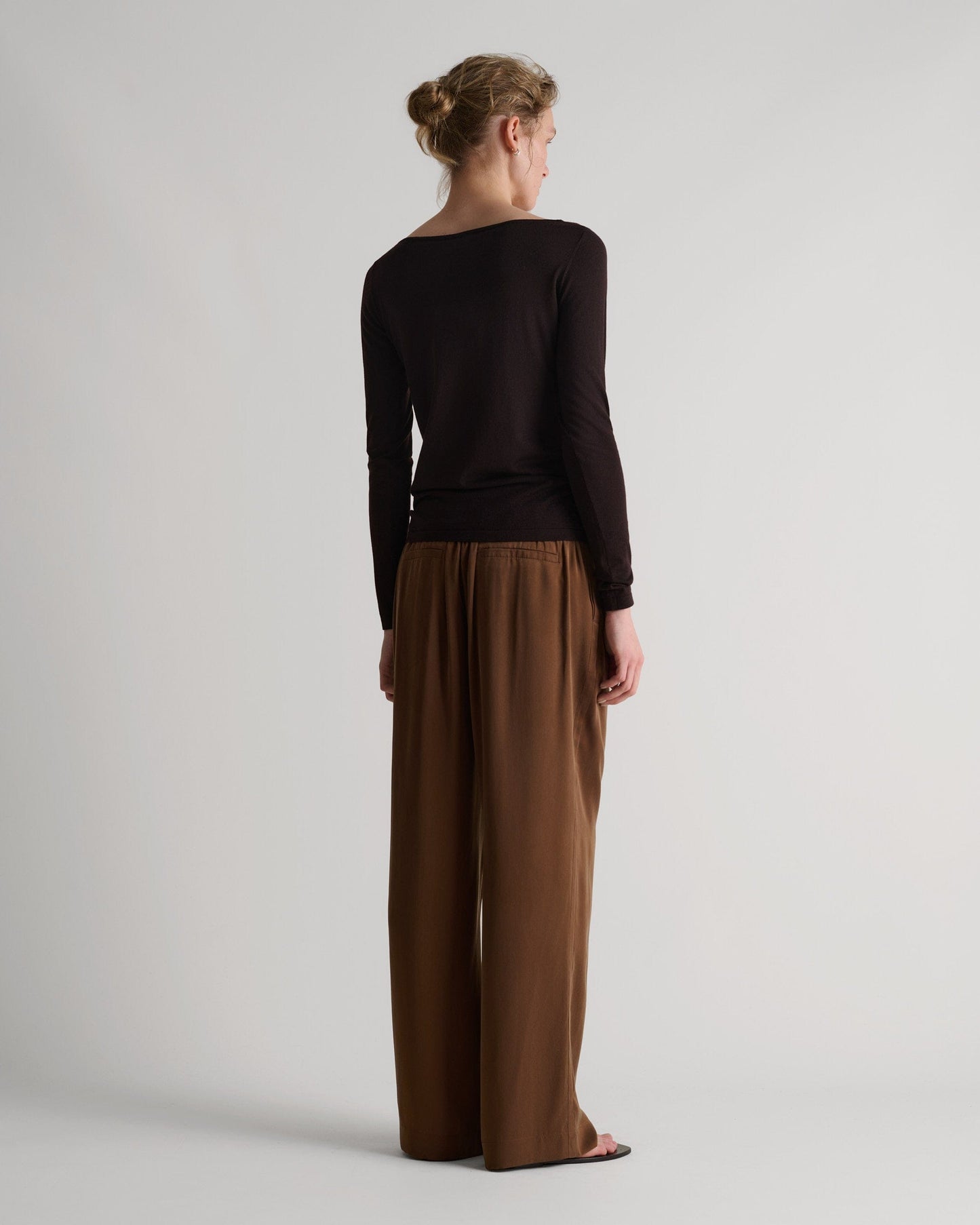 Easy-Silk Pleat Trousers - Toffee