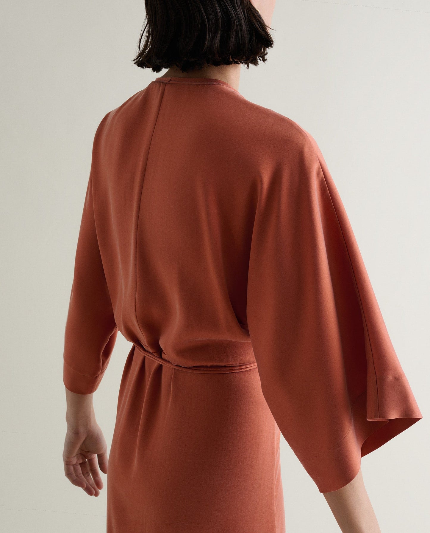 Women's Easy-Silk Robe Dress - Rust