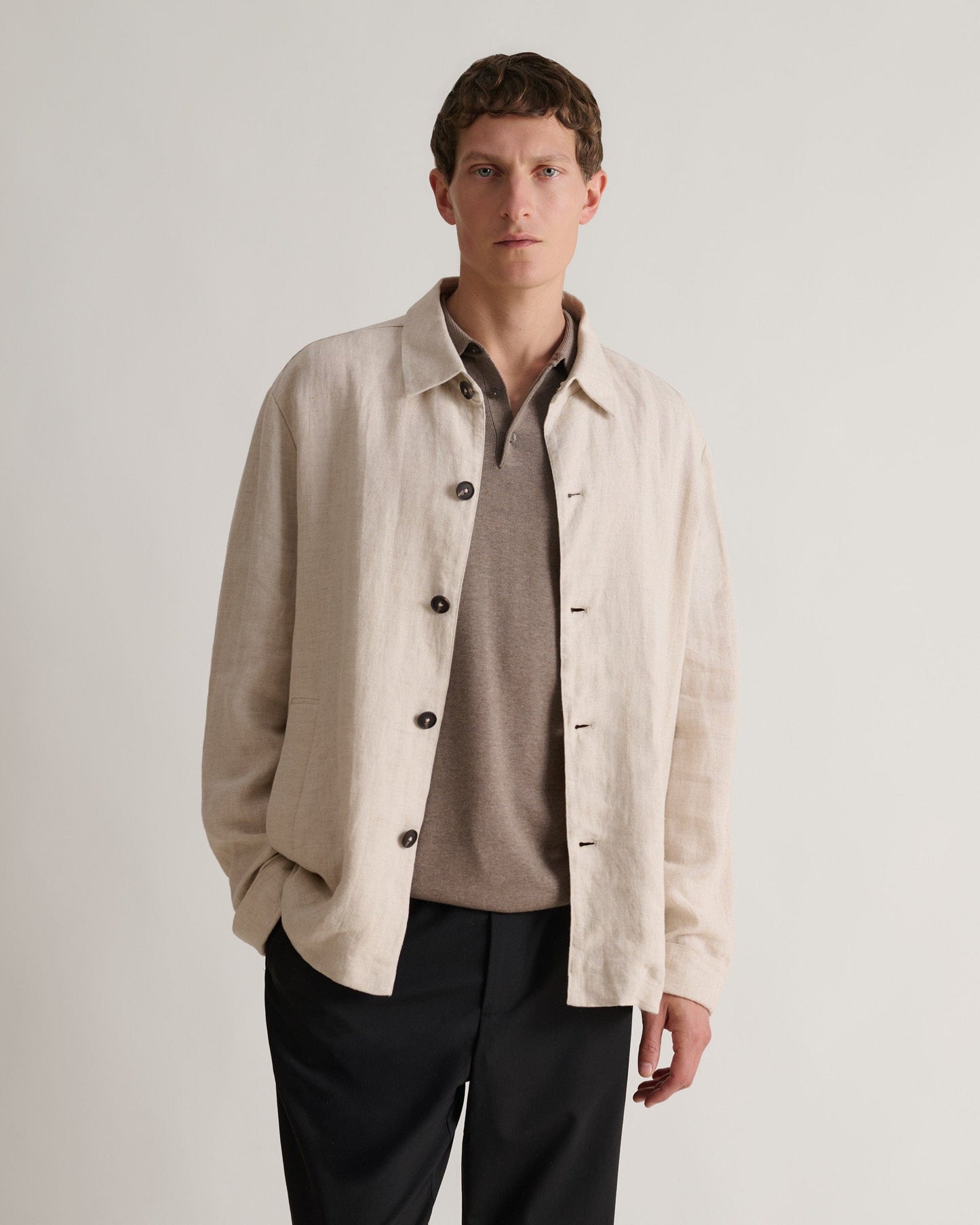 Men's European Flax™ Linen Relaxed Suit Jacket - Natural