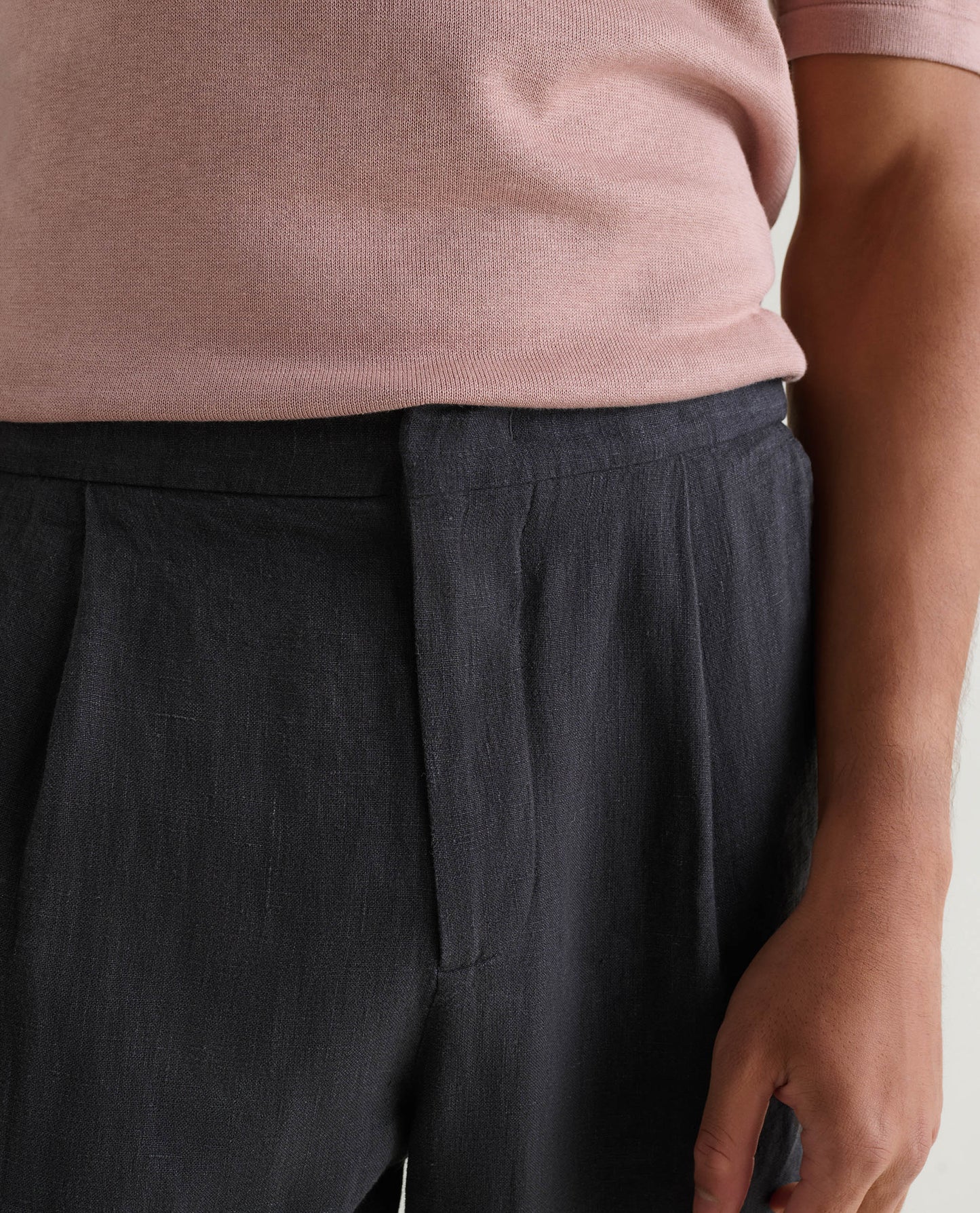 Men's European Flax™ Linen Suit Trousers - Smoke