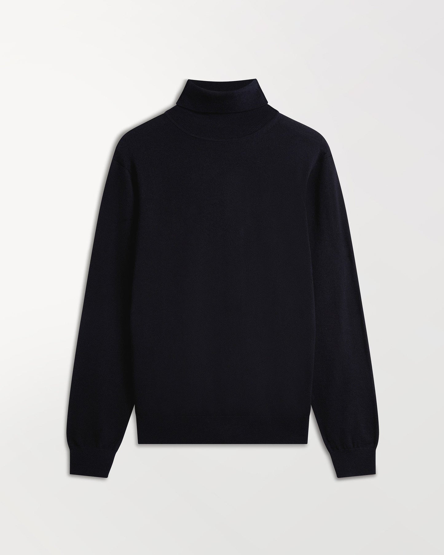 Men's Fine Merino Roll Neck Jumper - Black