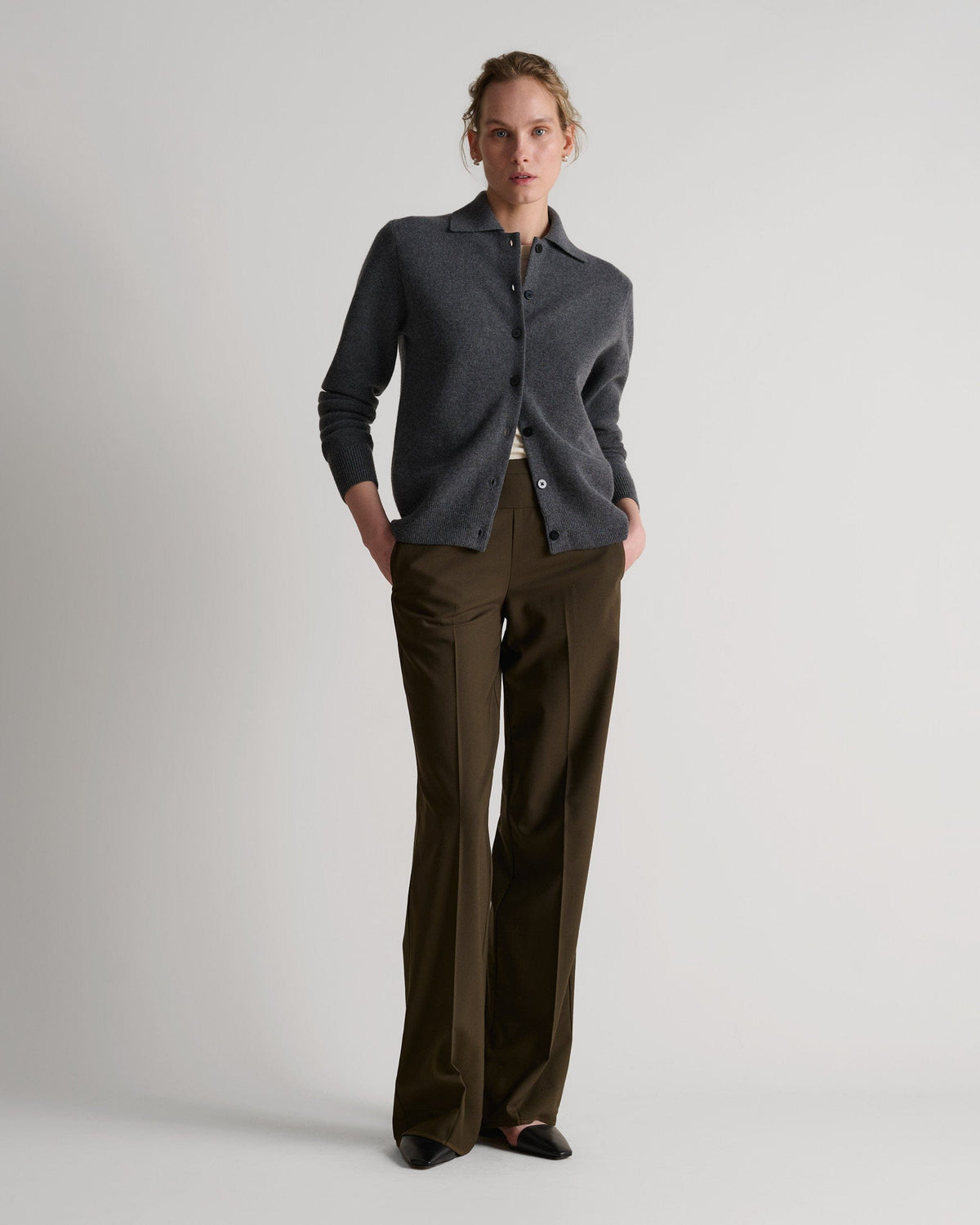 Women's Finest Cashmere Knit Jacket - Graphite