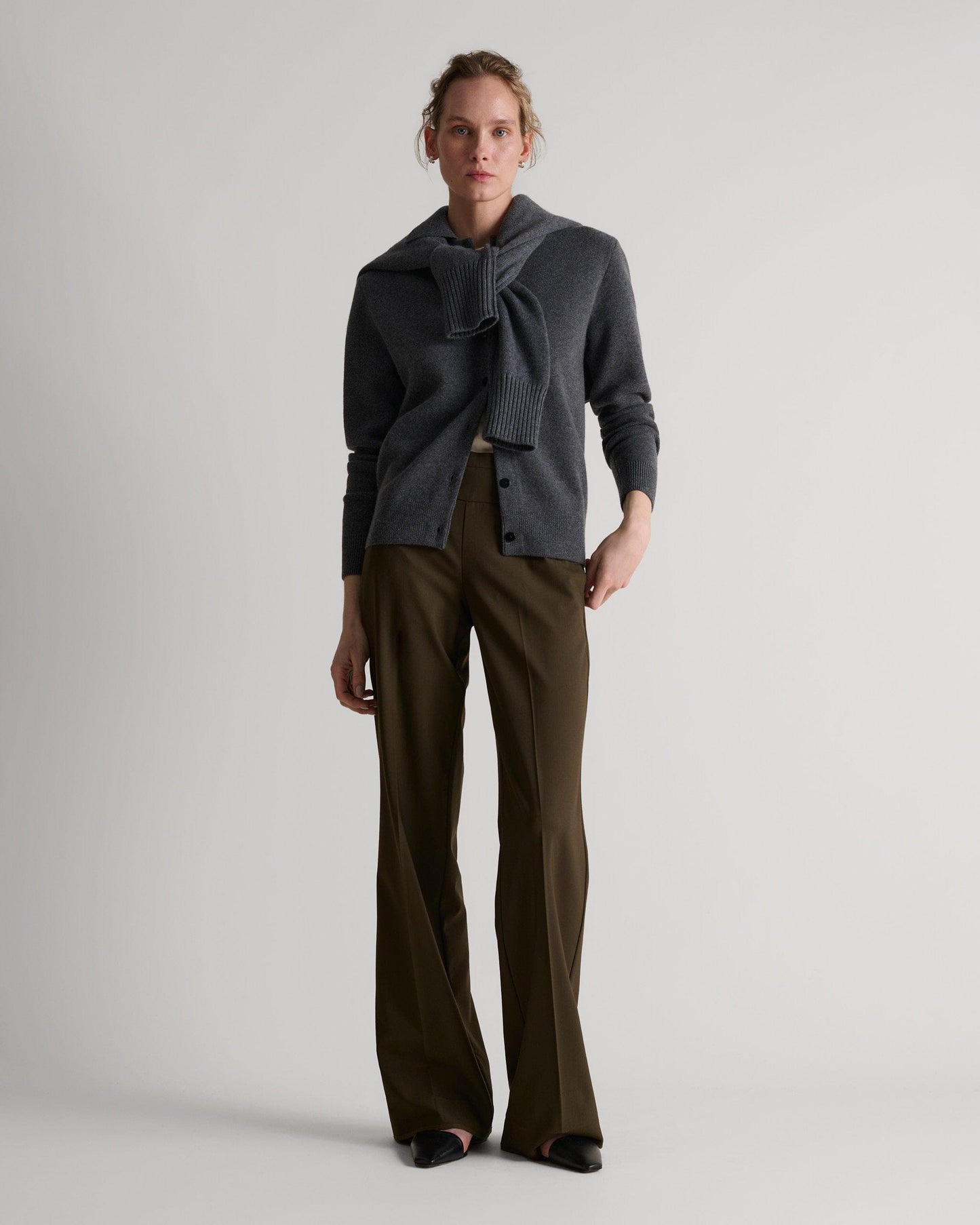 Women's Finest Cashmere Knit Jacket - Graphite