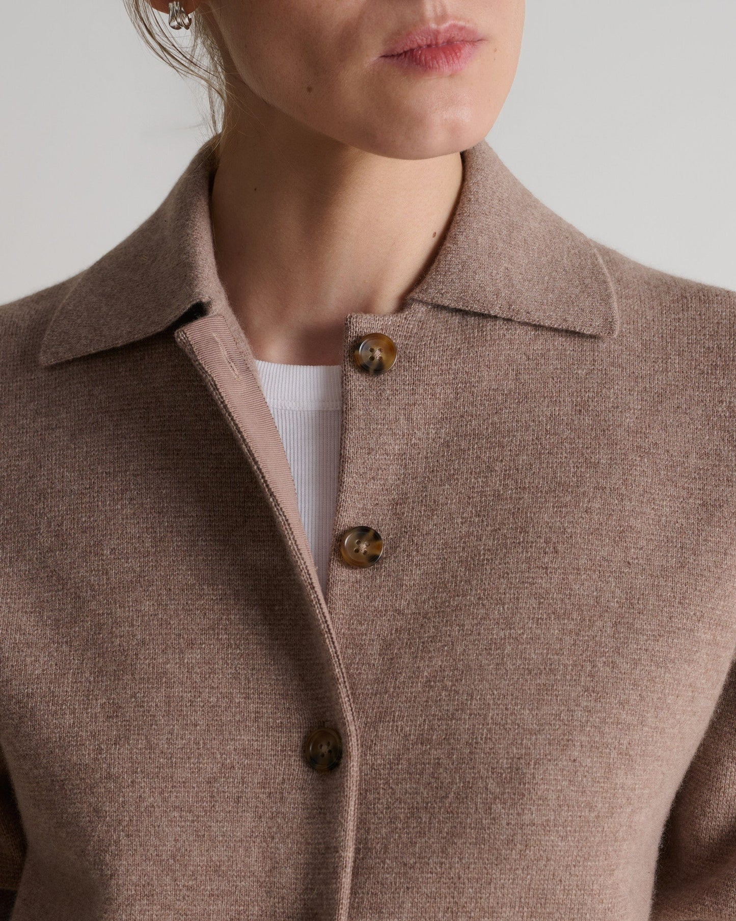 Women's Finest Cashmere Knit Jacket - Toast