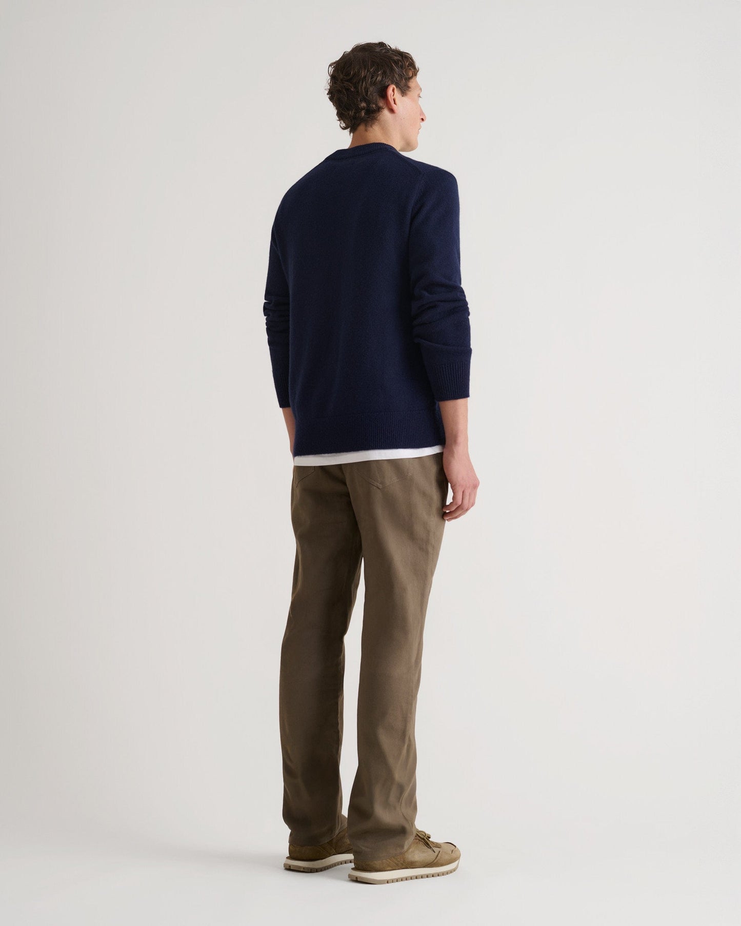 Men's Finest Cashmere Mid-Weight Crew Neck Jumper - Navy