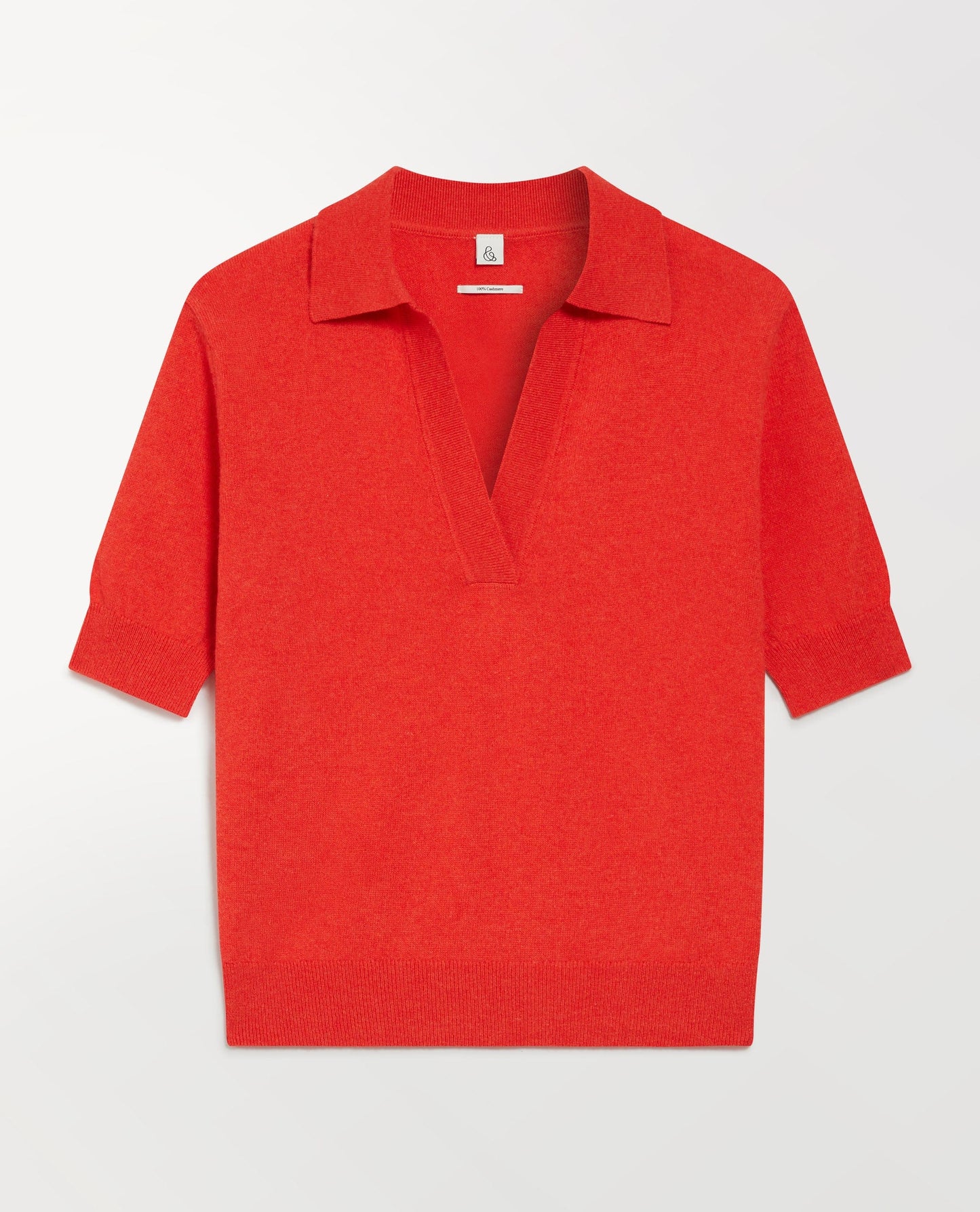 Women's Finest Cashmere Open Collar Polo - Poppy