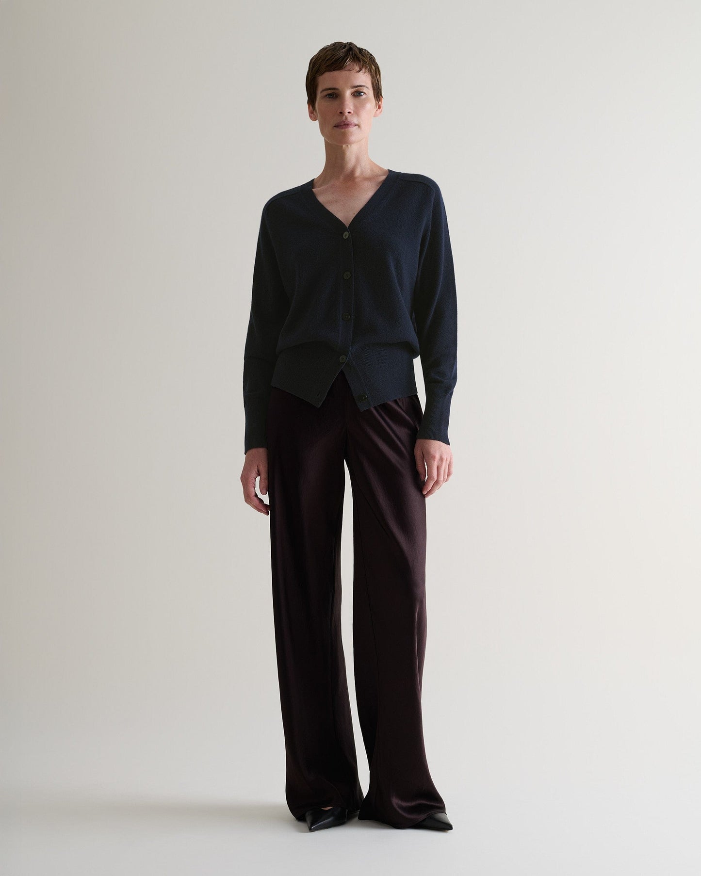 Women's Finest Cashmere Blouson Cardigan - Indigo