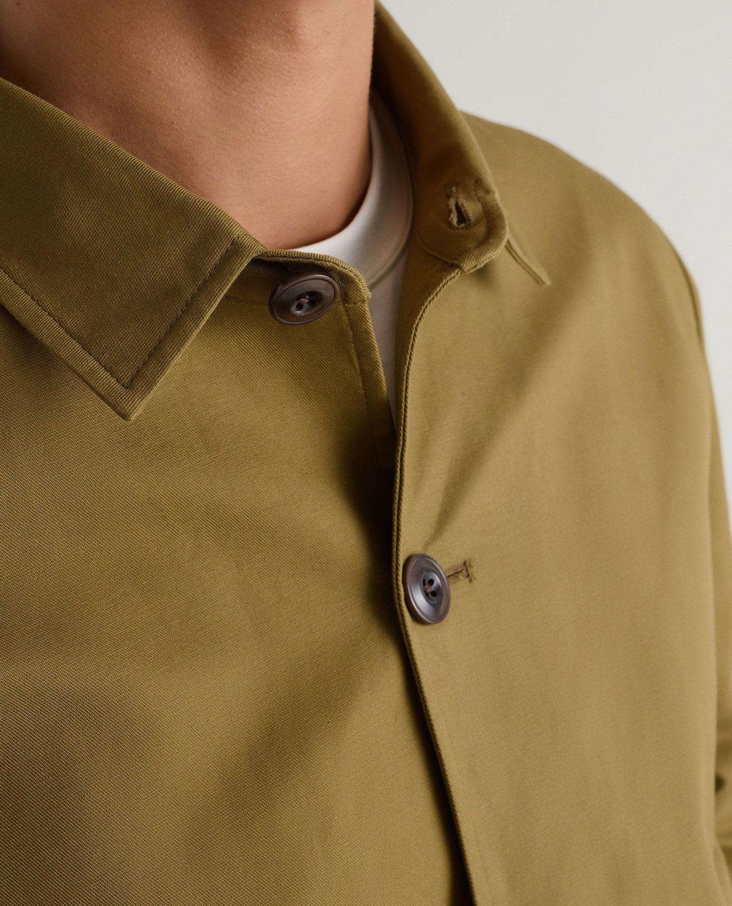 Men's French Linen Bomber Jacket - Olive